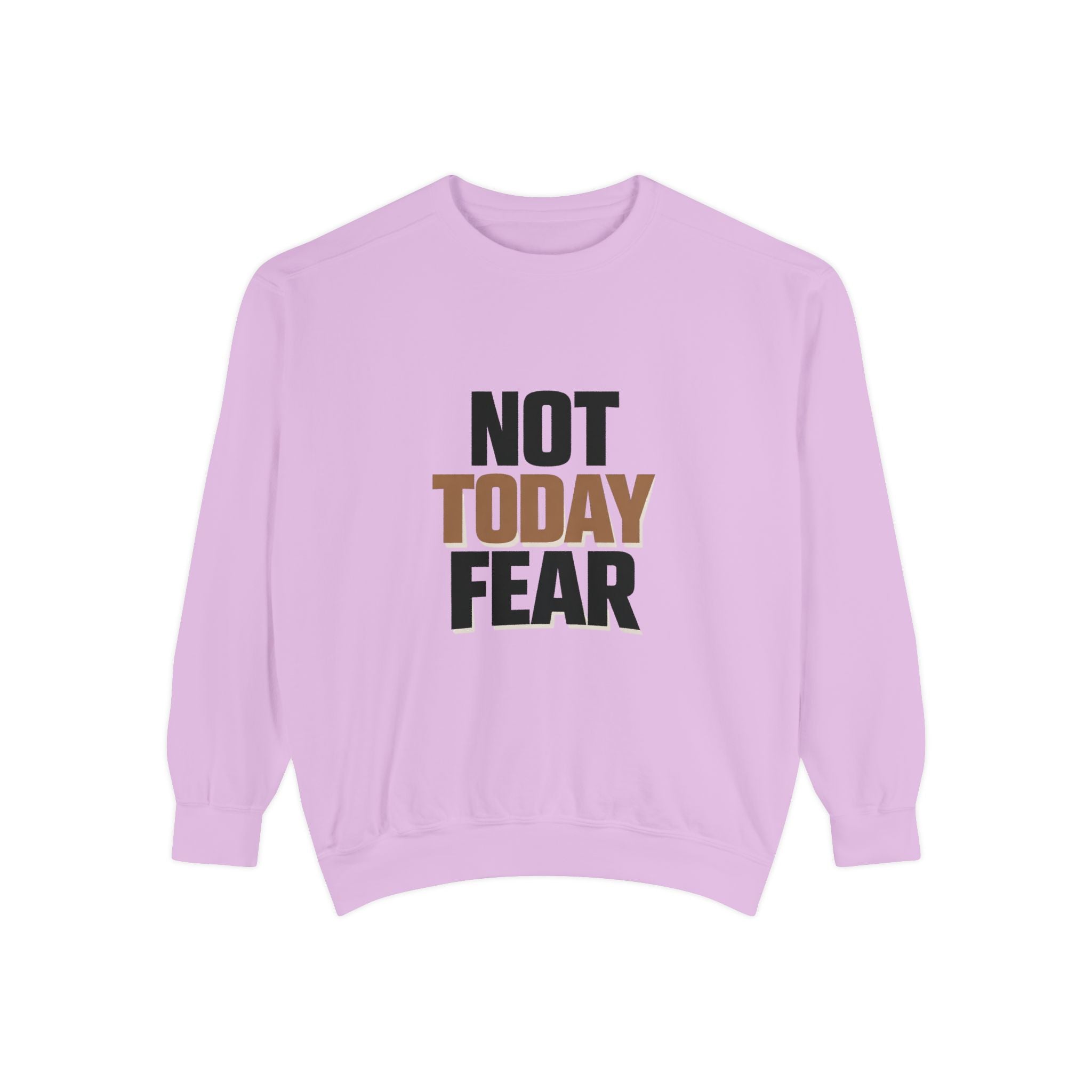 Not Today Fear Sweatshirt — Inspirational Crewneck for Courage & Mental Health Awareness