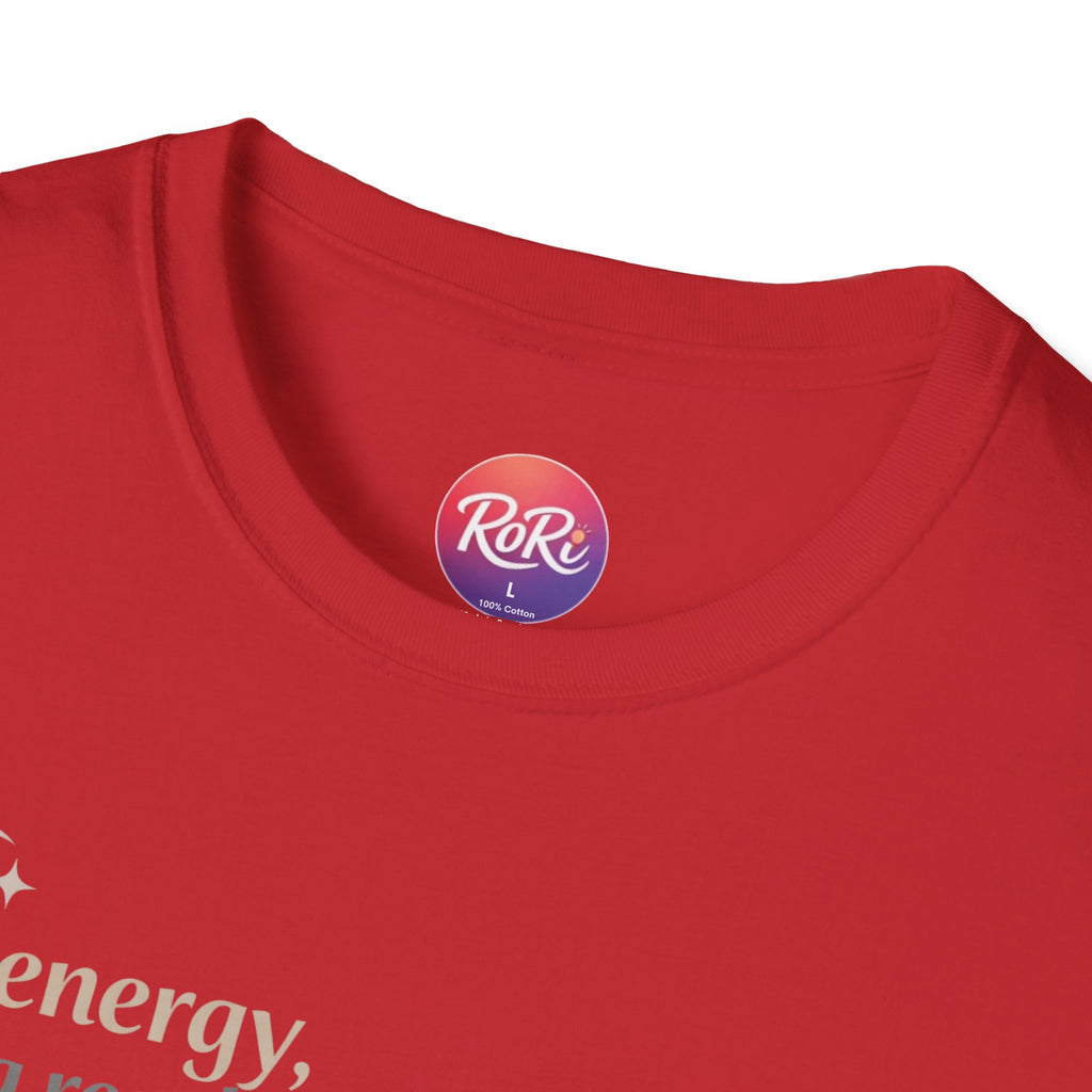 T-Shirt — “Soft energy, strong results.” Minimal Inspirational Graphic Tee
