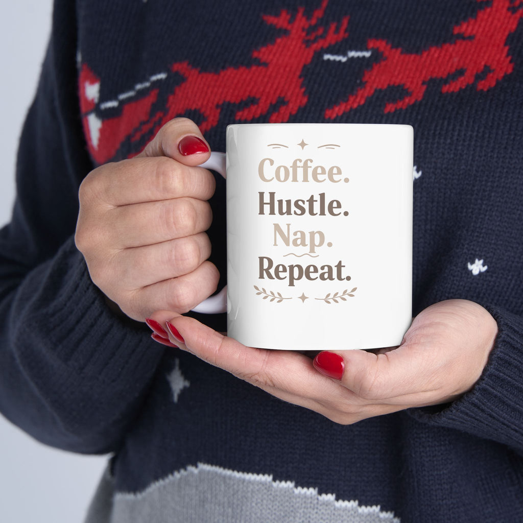 Ceramic Mug — Cozy Rustic 'Coffee, Houseplants, Reading' Quote Mug (11oz & 15oz) I RoRis Ideas