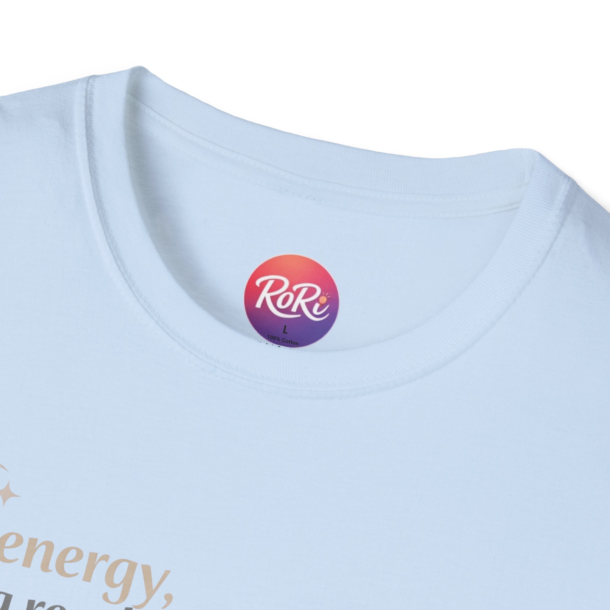 T-Shirt — “Soft energy, strong results.” Minimal Inspirational Graphic Tee