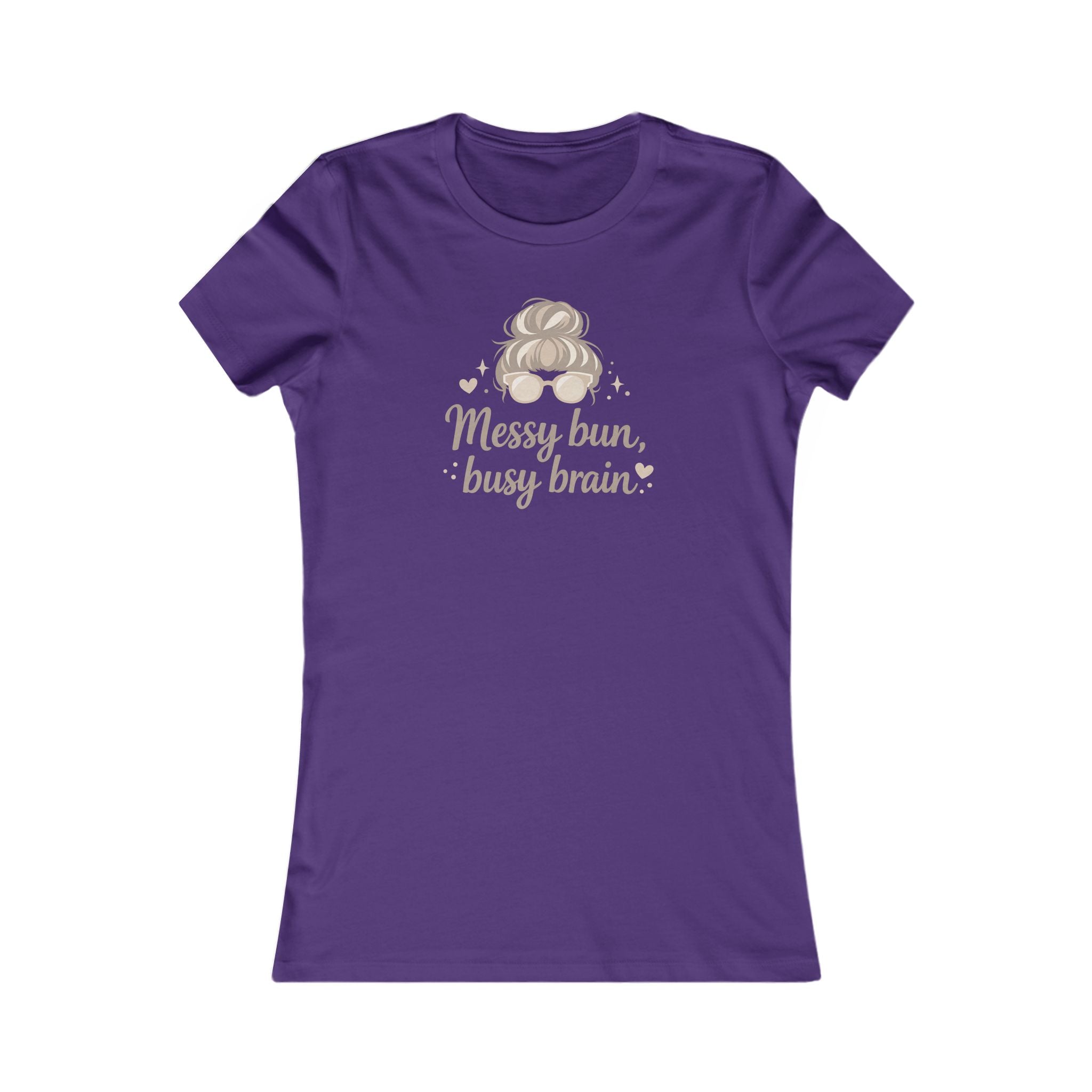 Messy Bun Busy Brain Women's Tee - Funny Mom Graphic Shirt