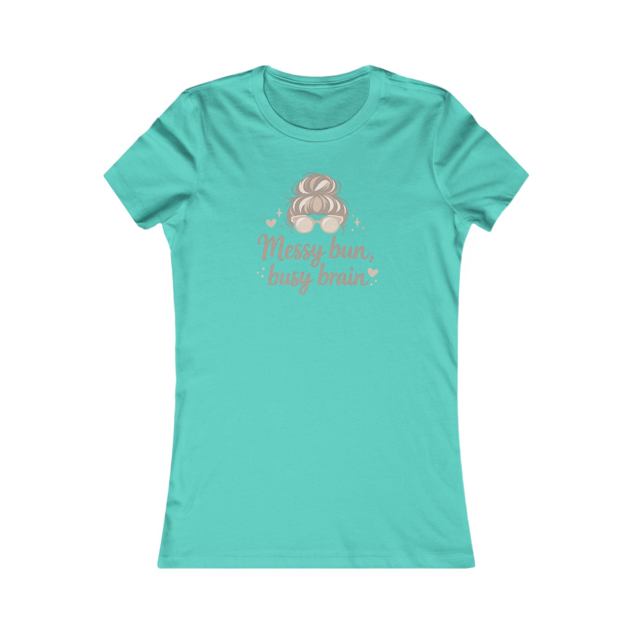 Messy Bun Busy Brain Women's Tee - Funny Mom Graphic Shirt