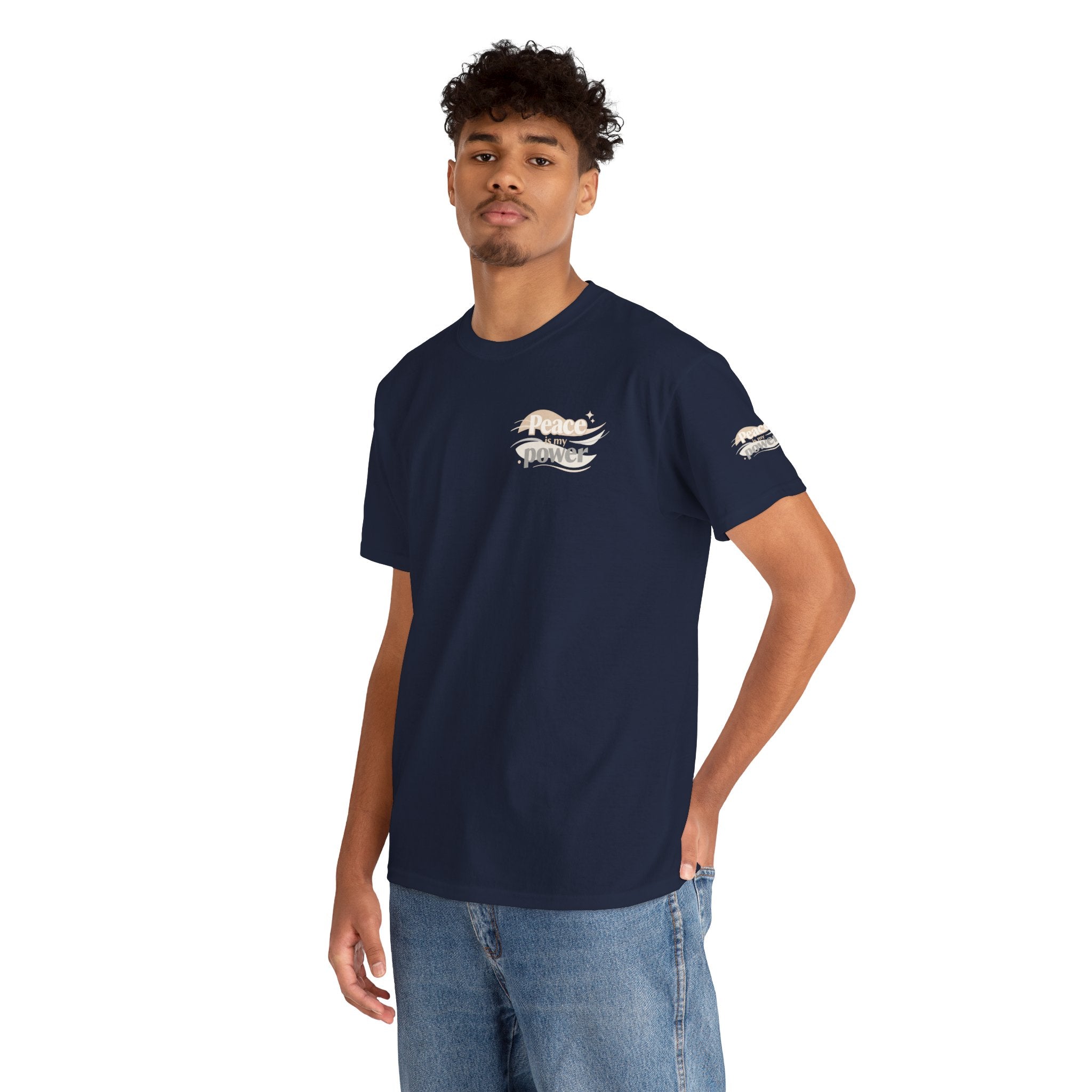 Power Mountain Tee — Minimal Retro Nature Graphic T-Shirt