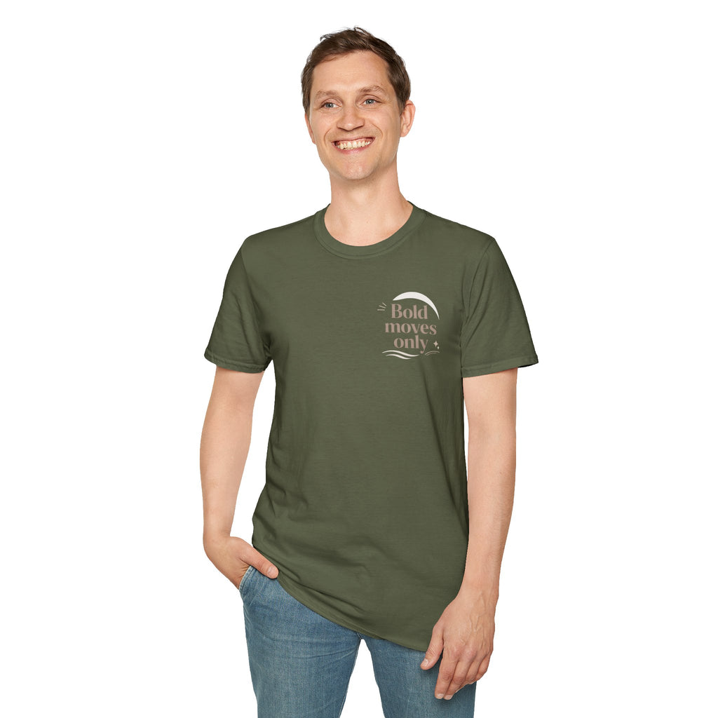 Motivational 'Bold Moves Only' T-Shirt — Minimalist Inspirational Tee