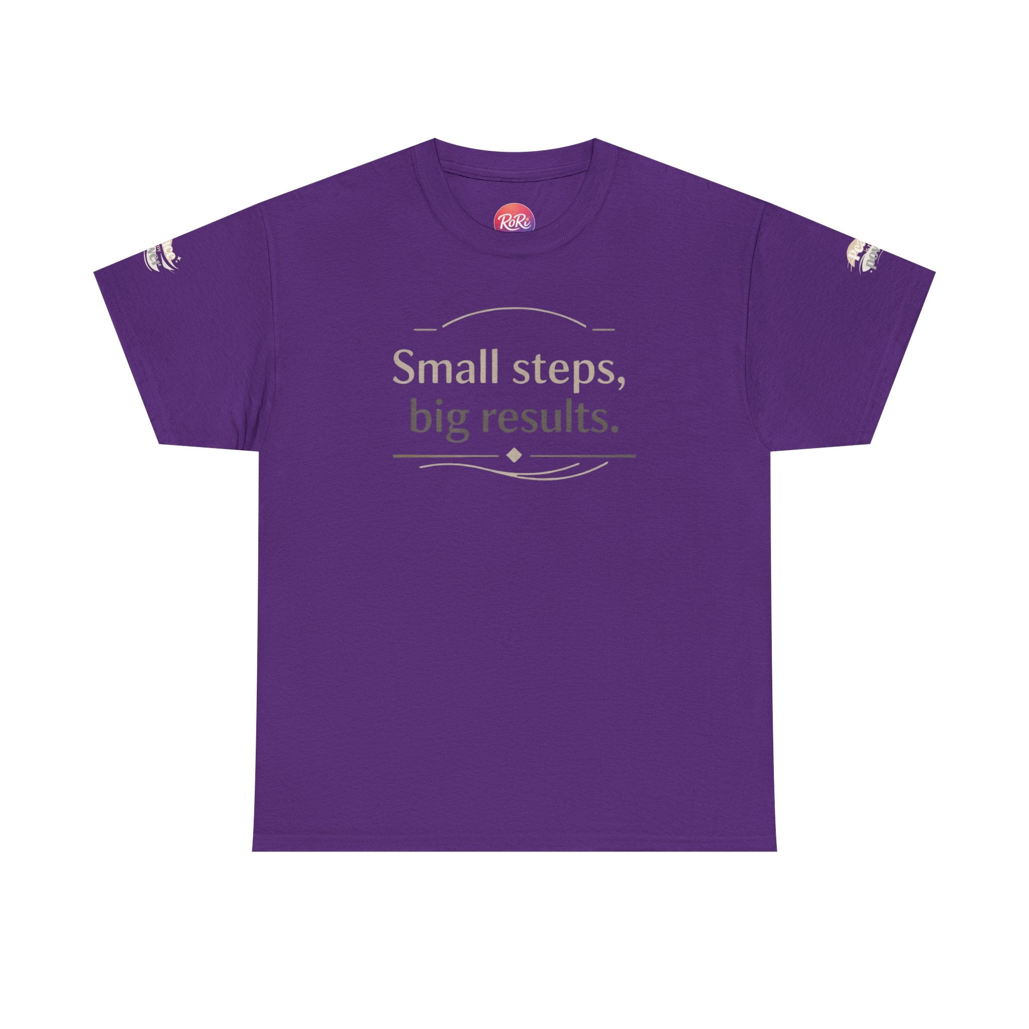 Motivational Tee — "Small steps, big results." Inspirational Cotton Shirt