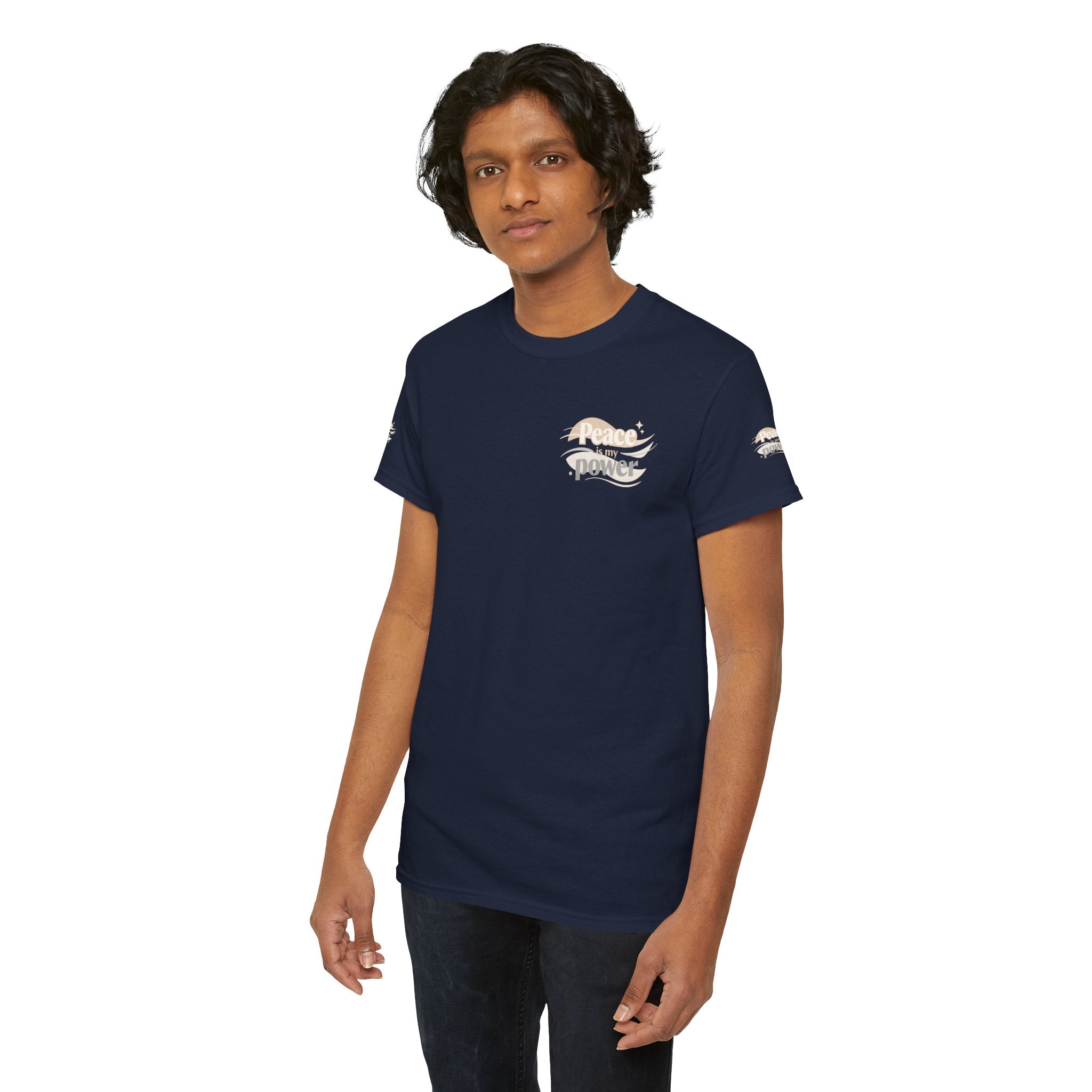 Power Mountain Tee — Minimal Retro Nature Graphic T-Shirt
