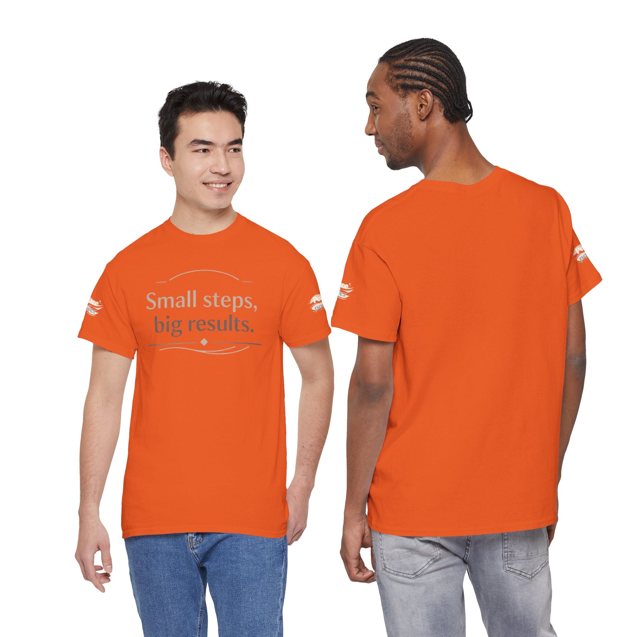 Motivational Tee — "Small steps, big results." Inspirational Cotton Shirt