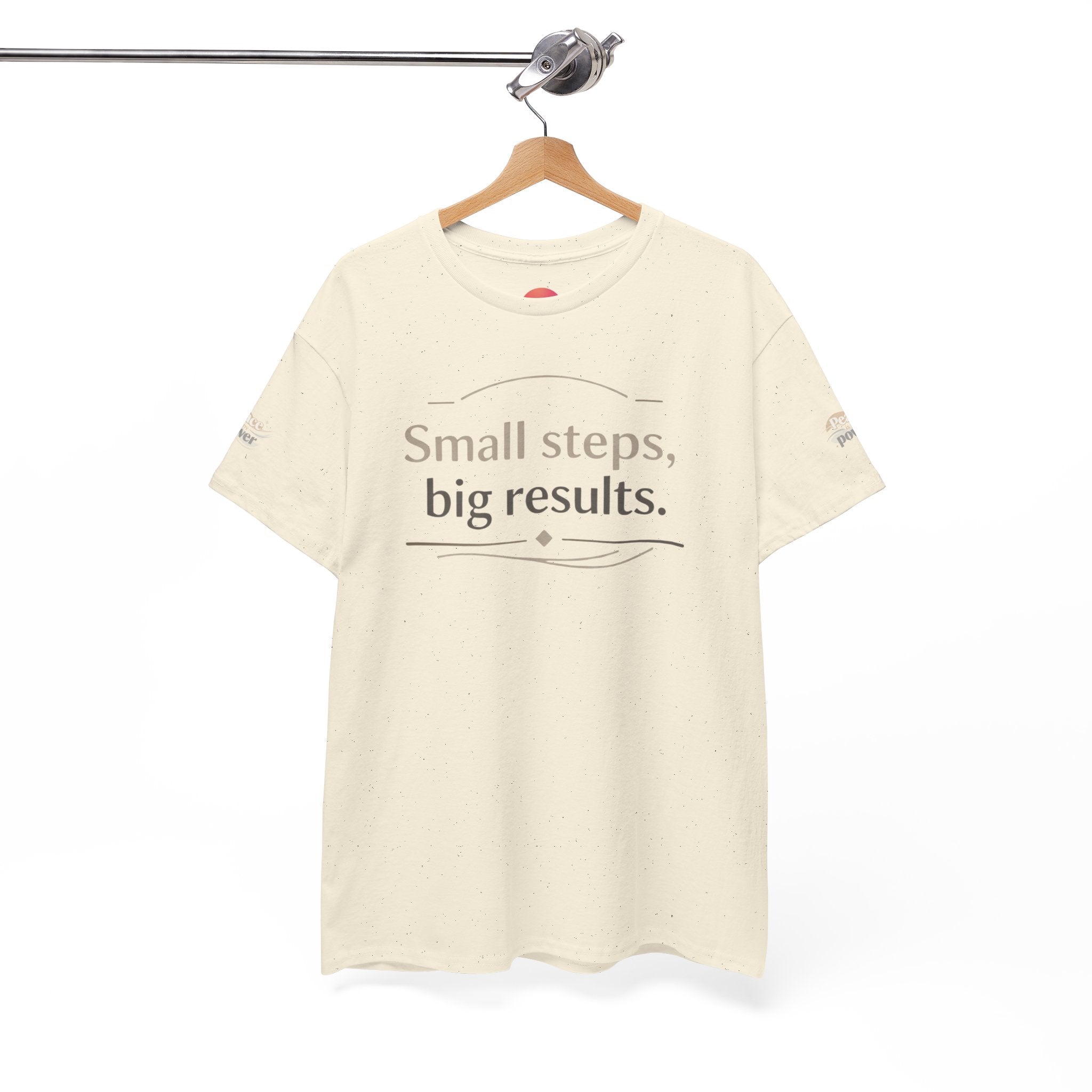 Motivational Tee — "Small steps, big results." Inspirational Cotton Shirt