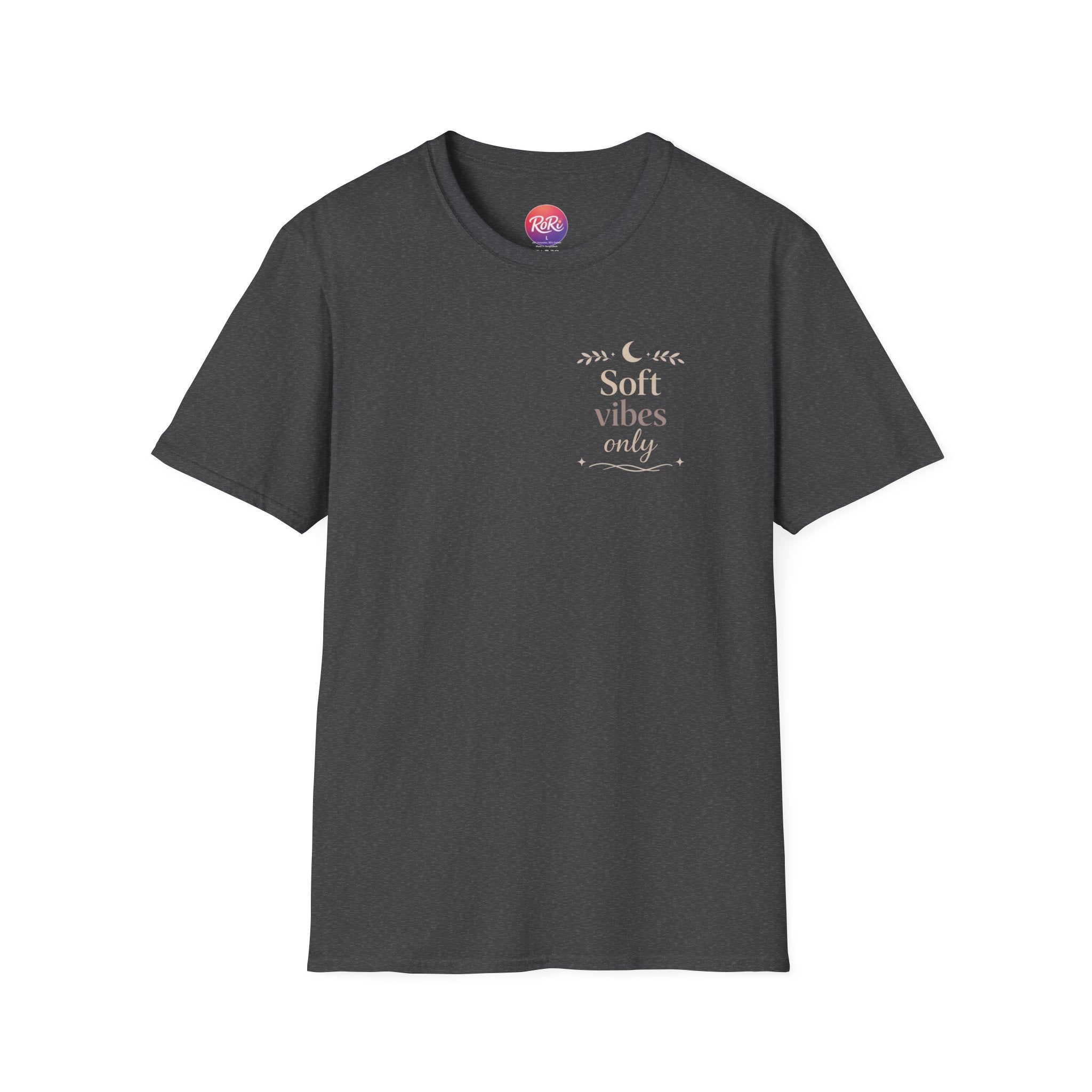 Soft Vibes Only T‑Shirt — Minimal Positive Quote Tee