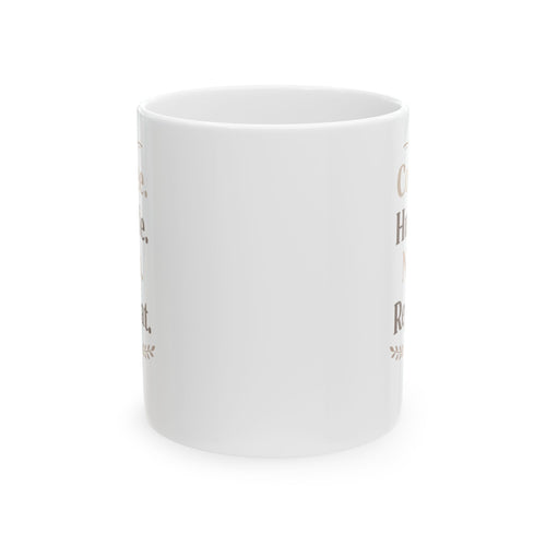 Ceramic Mug — Cozy Rustic 'Coffee, Houseplants, Reading' Quote Mug (11oz & 15oz) I RoRis Ideas