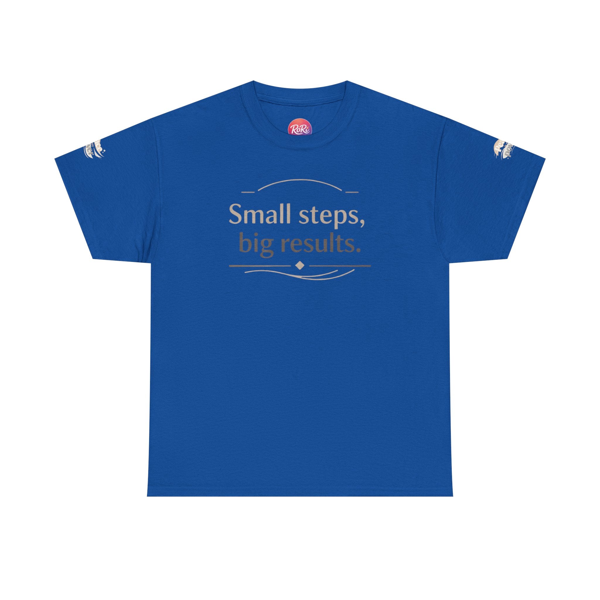 Motivational Tee — "Small steps, big results." Inspirational Cotton Shirt