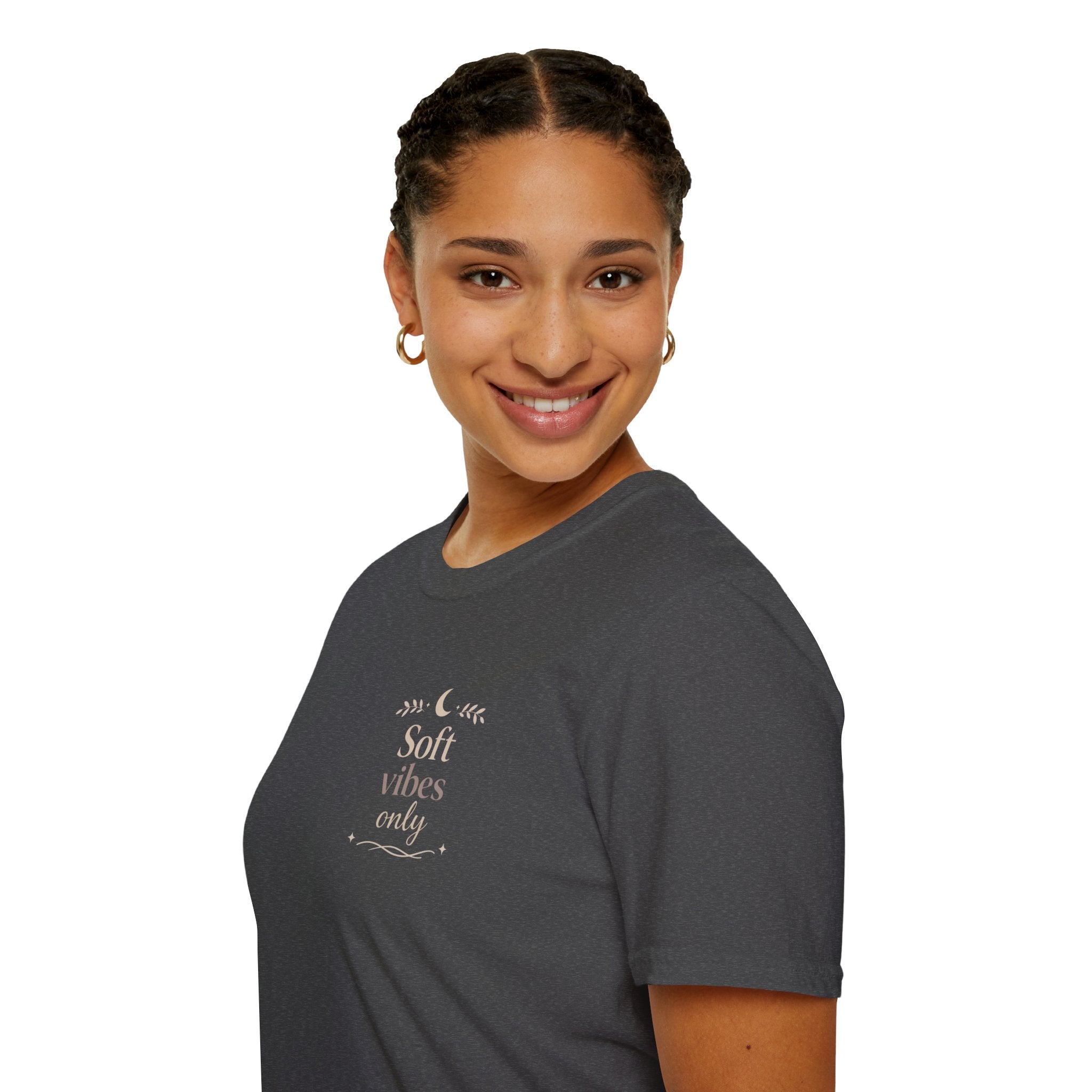 Soft Vibes Only T‑Shirt — Minimal Positive Quote Tee