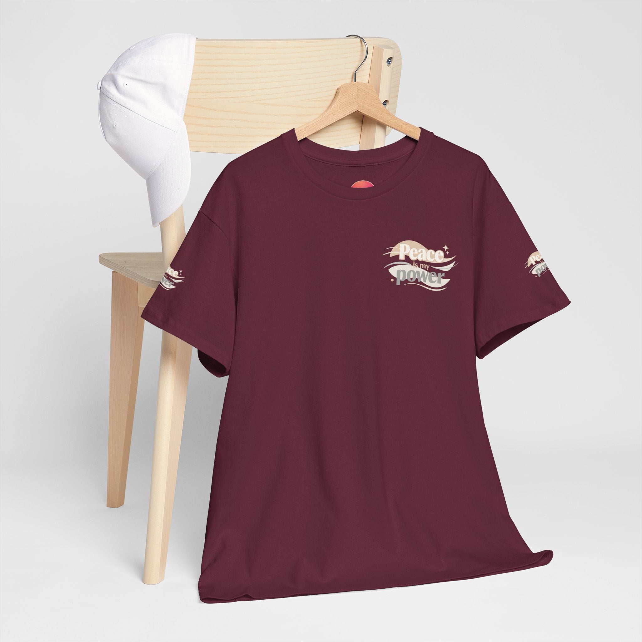 Power Mountain Tee — Minimal Retro Nature Graphic T-Shirt