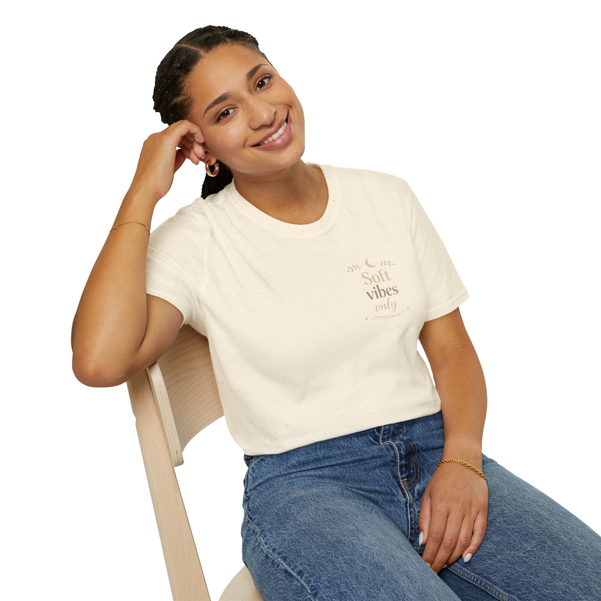 Soft Vibes Only T‑Shirt — Minimal Positive Quote Tee