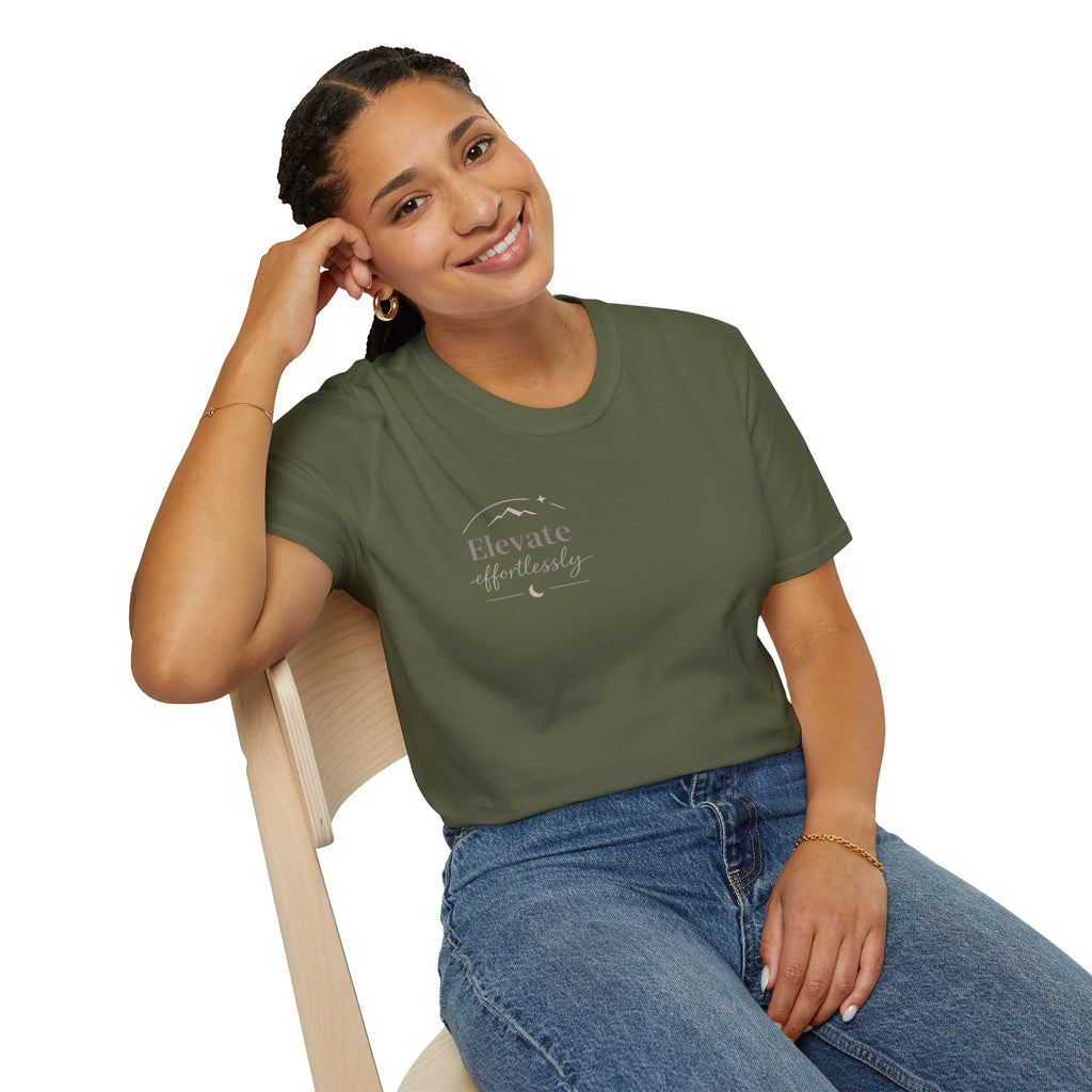 T-Shirt — "Elevate Afterwards" Minimalist Script Tee