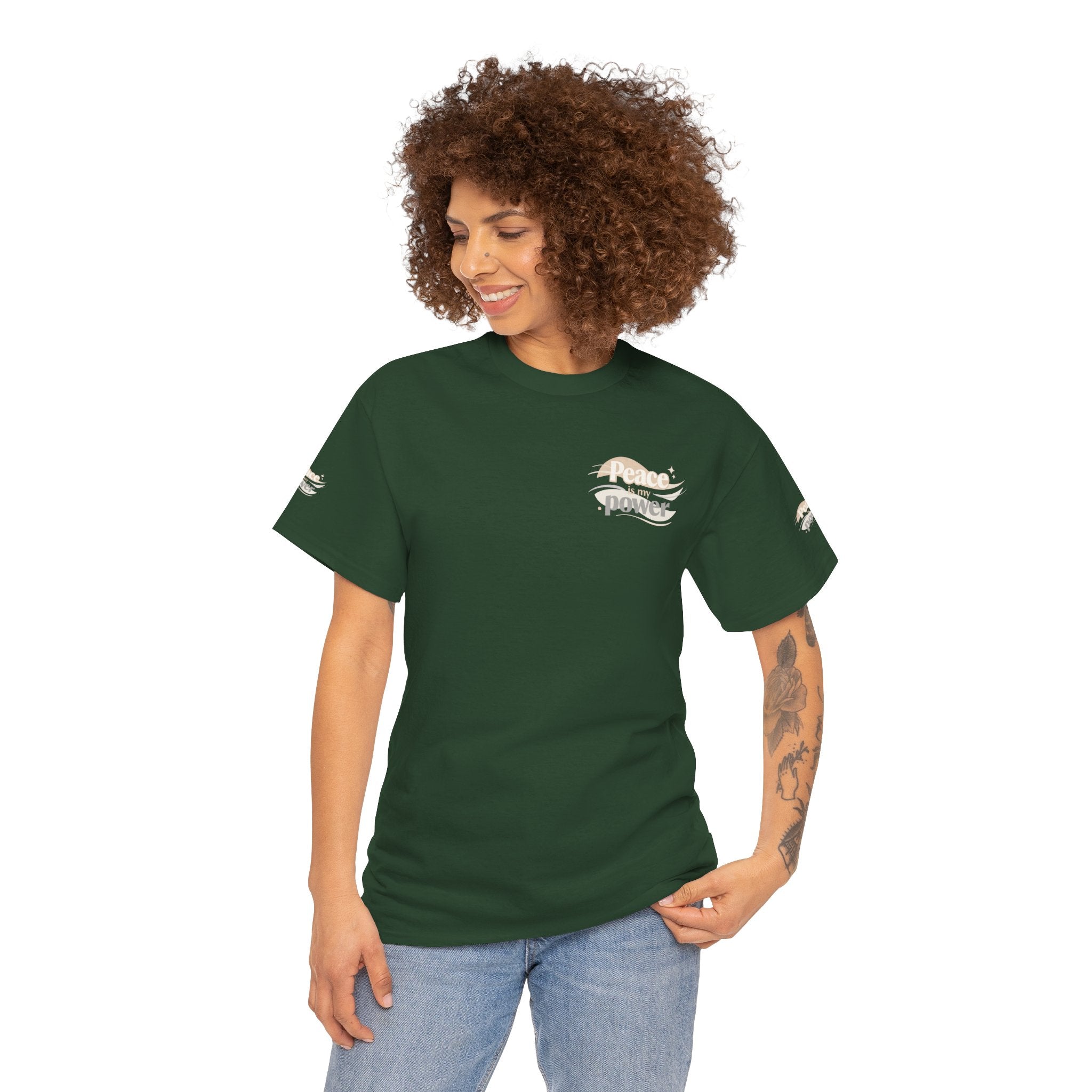 Power Mountain Tee — Minimal Retro Nature Graphic T-Shirt
