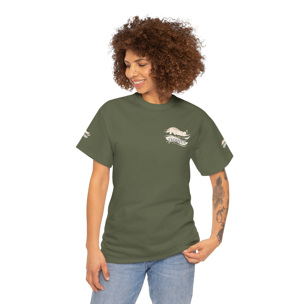 Power Mountain Tee — Minimal Retro Nature Graphic T-Shirt