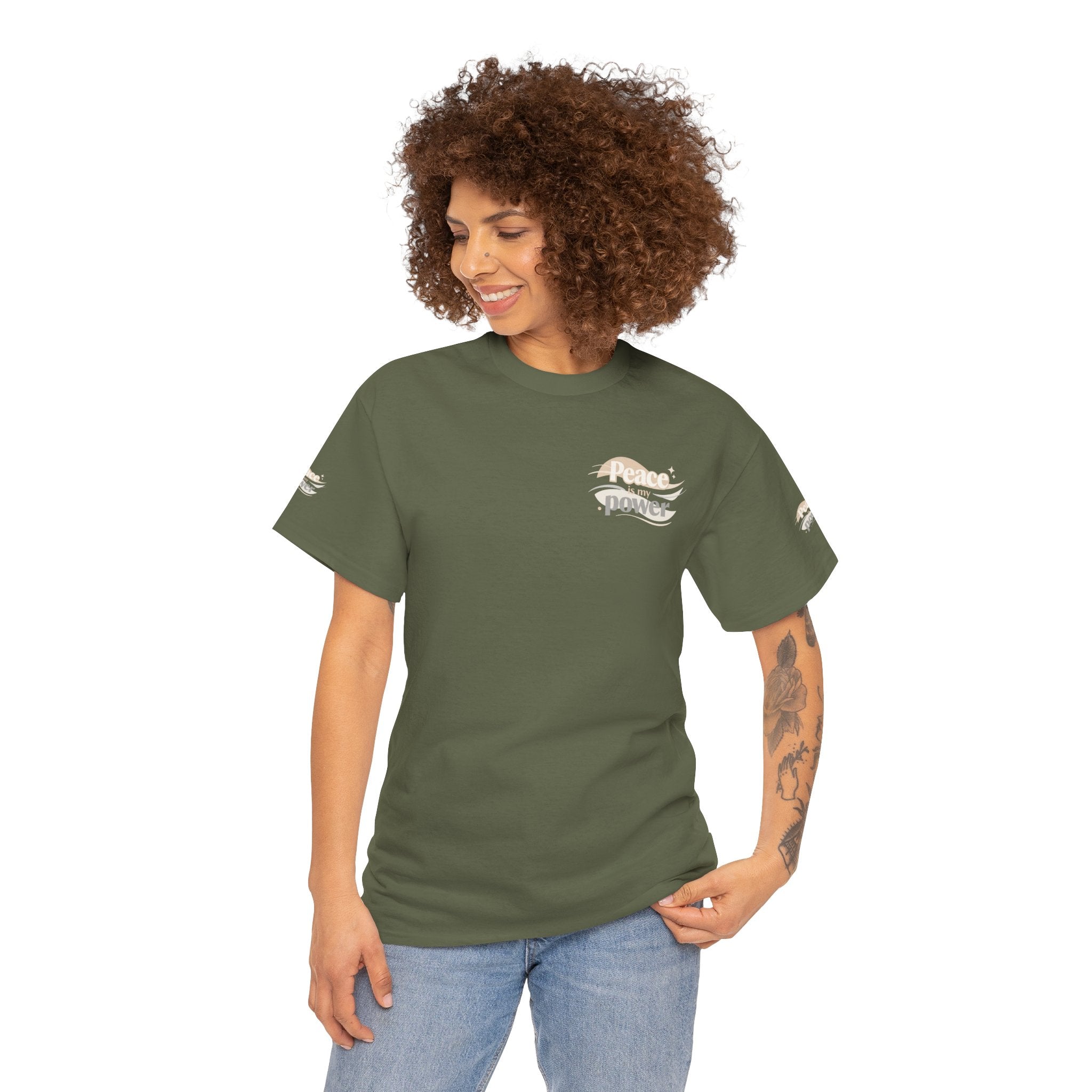 Power Mountain Tee — Minimal Retro Nature Graphic T-Shirt