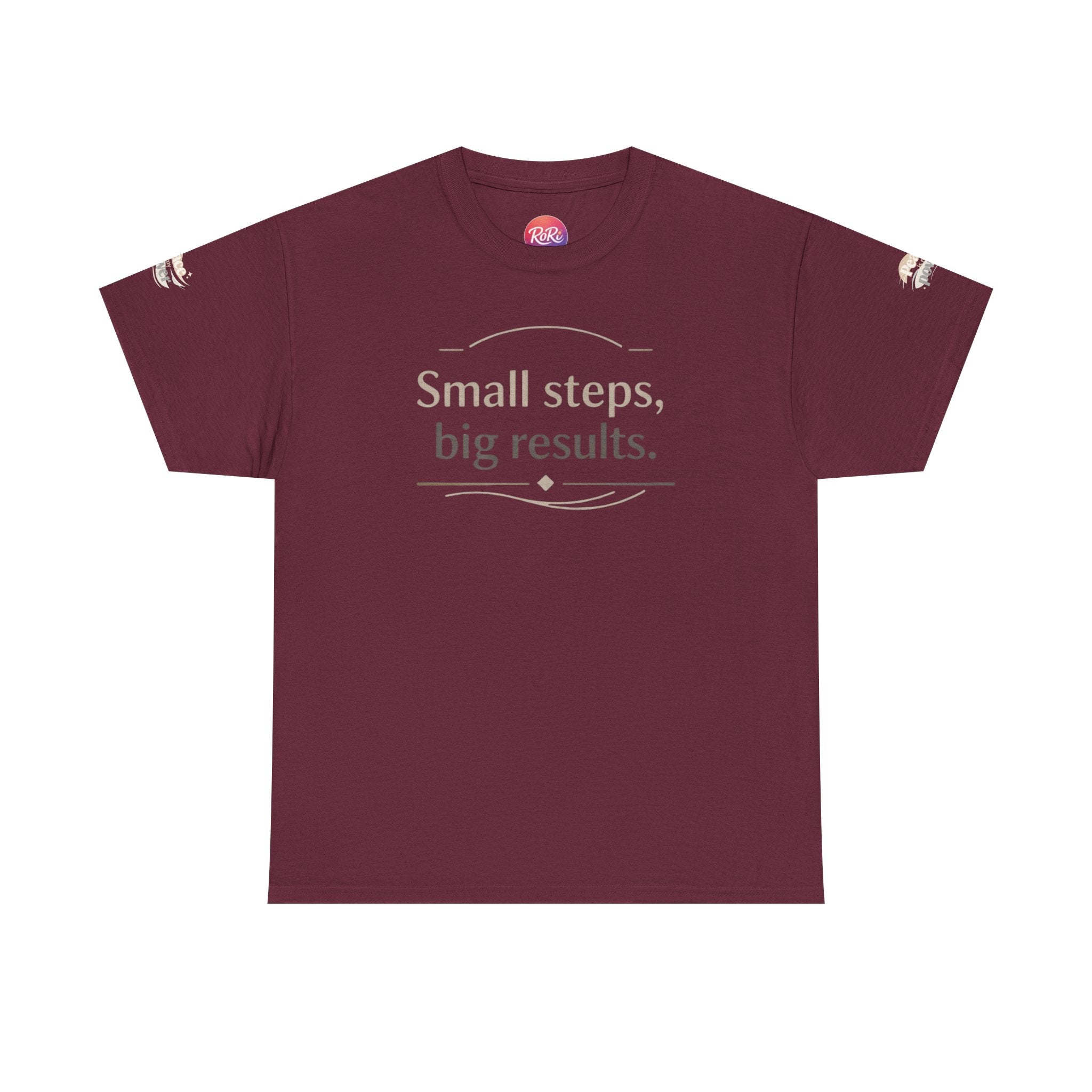 Motivational Tee — "Small steps, big results." Inspirational Cotton Shirt