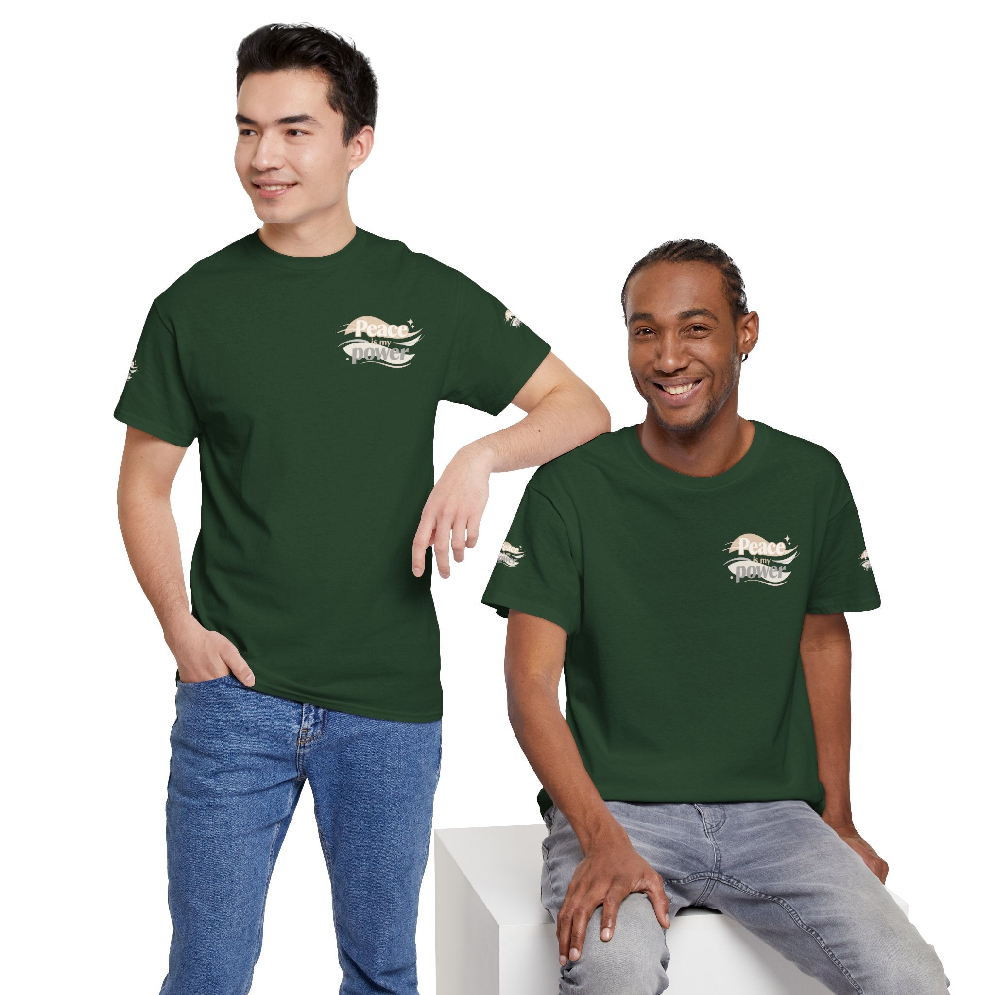 Power Mountain Tee — Minimal Retro Nature Graphic T-Shirt
