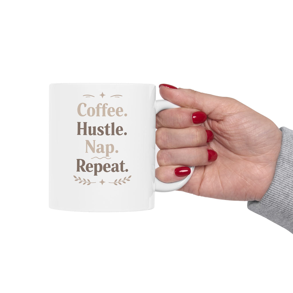 Ceramic Mug — Cozy Rustic 'Coffee, Houseplants, Reading' Quote Mug (11oz & 15oz) I RoRis Ideas