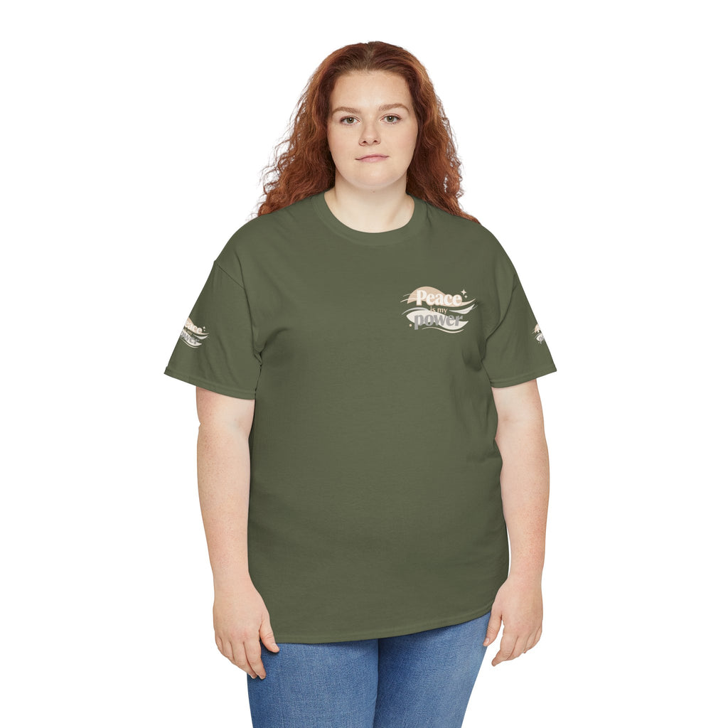 Power Mountain Tee — Minimal Retro Nature Graphic T-Shirt