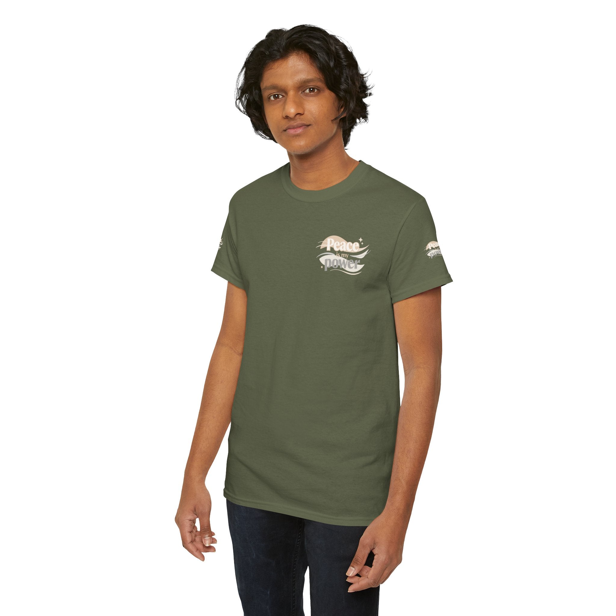 Power Mountain Tee — Minimal Retro Nature Graphic T-Shirt