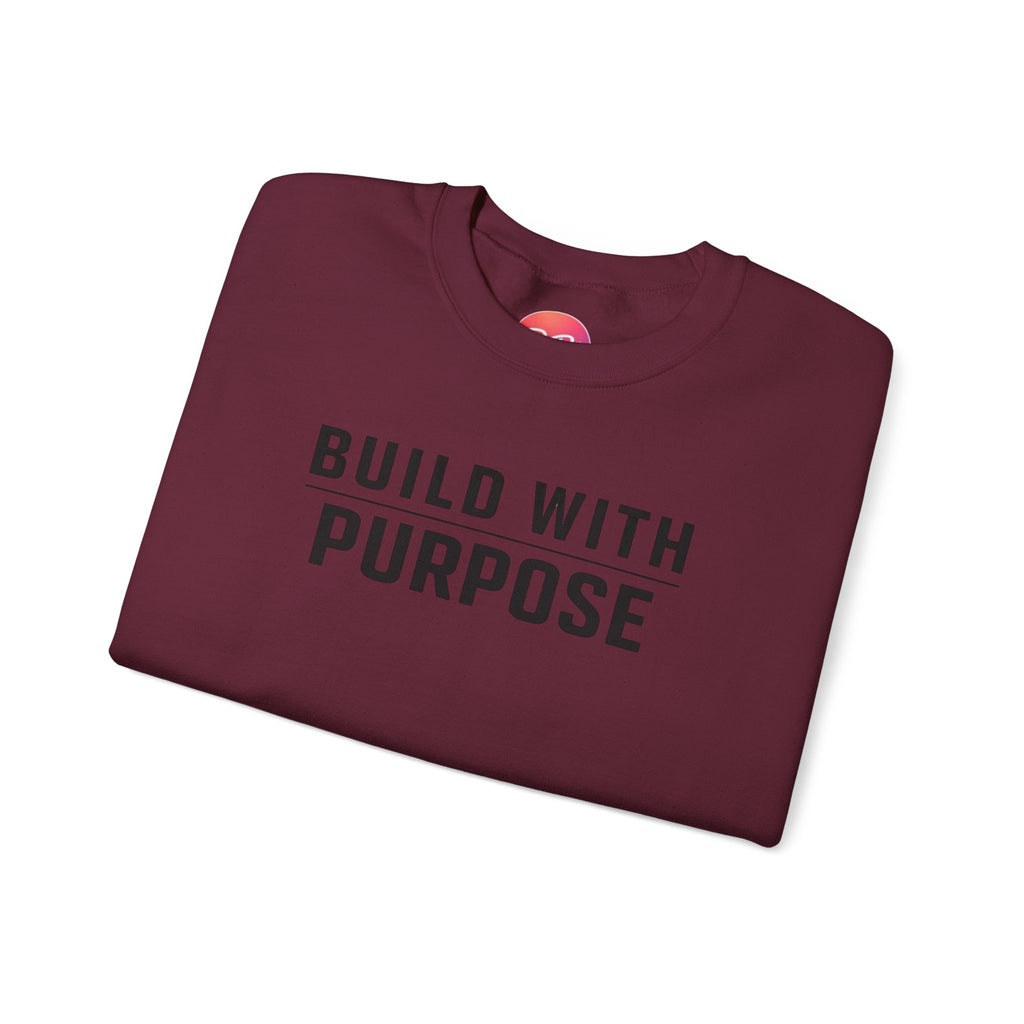 Build With Purpose Crewneck Sweatshirt — Motivational Neutral Pullover | RoRi’s Ideas