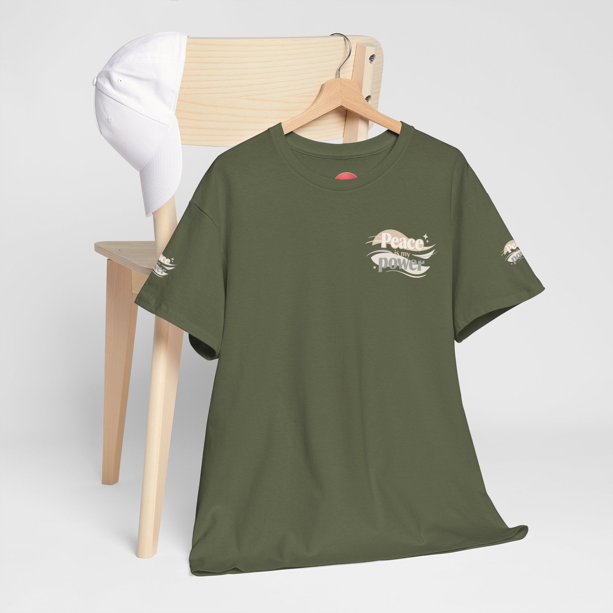 Power Mountain Tee — Minimal Retro Nature Graphic T-Shirt