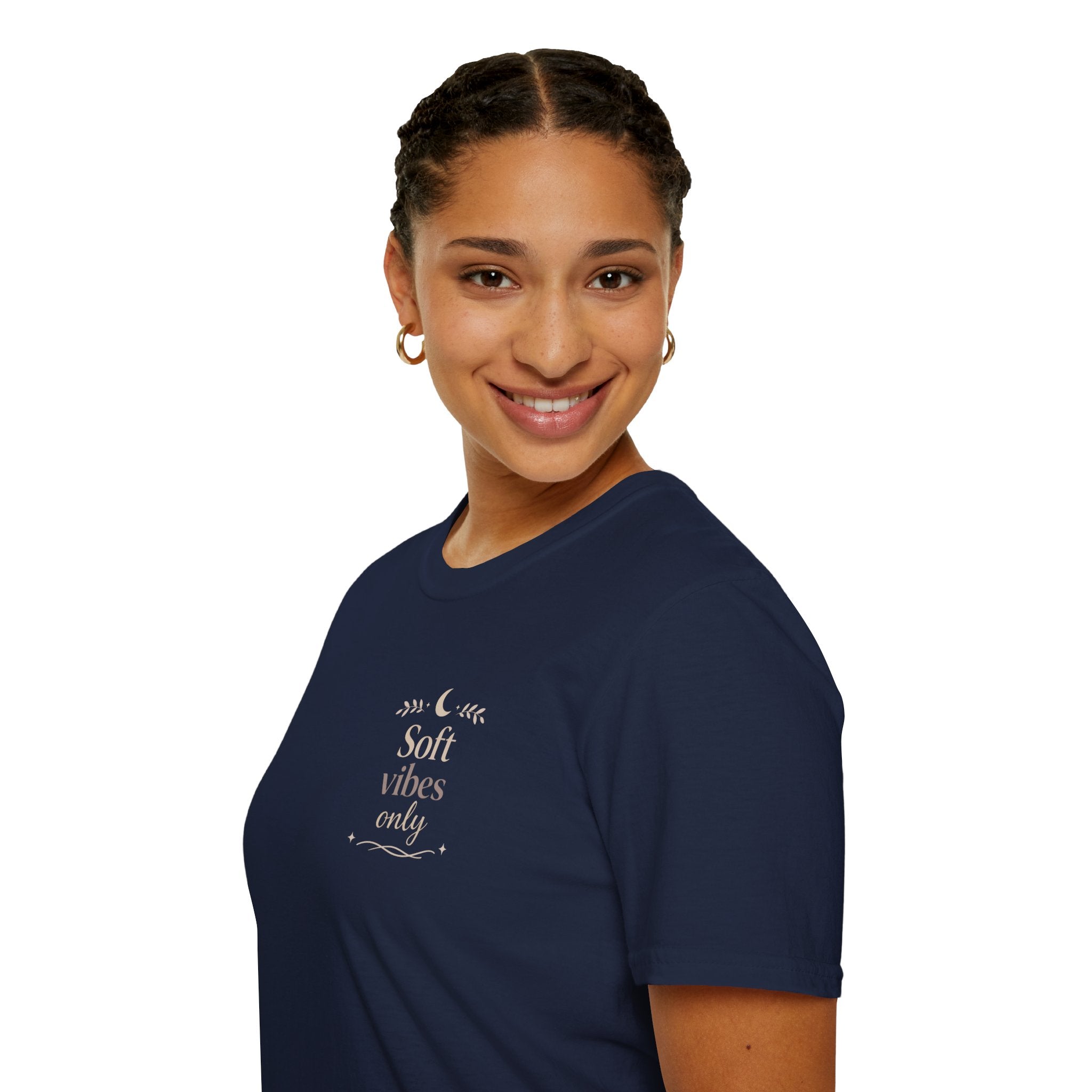 Soft Vibes Only T‑Shirt — Minimal Positive Quote Tee