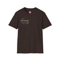T-Shirt — “Soft energy, strong results.” Minimal Inspirational Graphic Tee