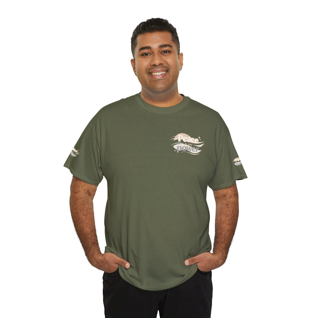 Power Mountain Tee — Minimal Retro Nature Graphic T-Shirt