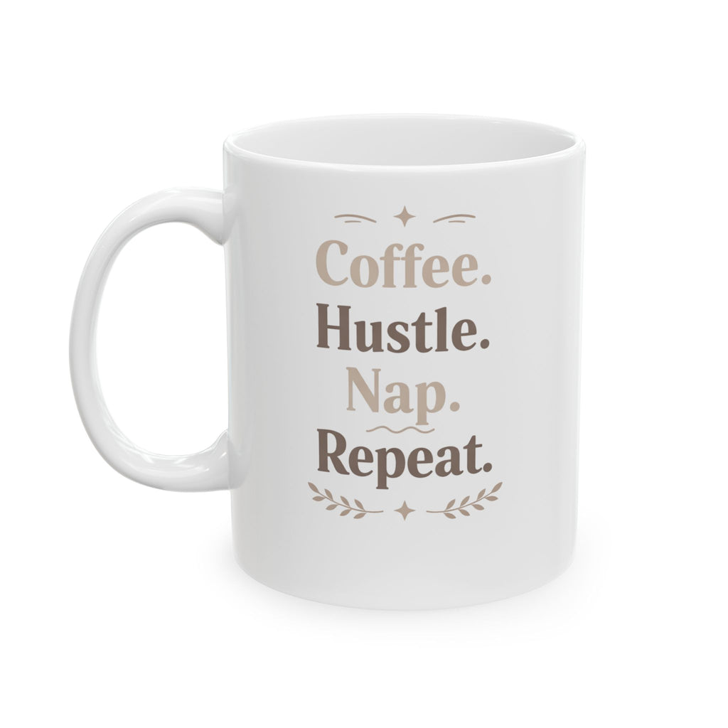 Ceramic Mug — Cozy Rustic 'Coffee, Houseplants, Reading' Quote Mug (11oz & 15oz) I RoRis Ideas