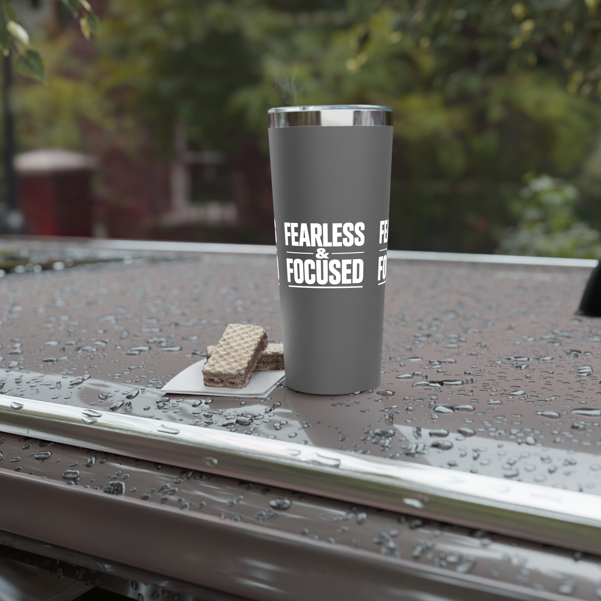 Fearless & Focused 22oz Insulated Tumbler — Copper Vacuum Travel Cup I RoRi's Ideas