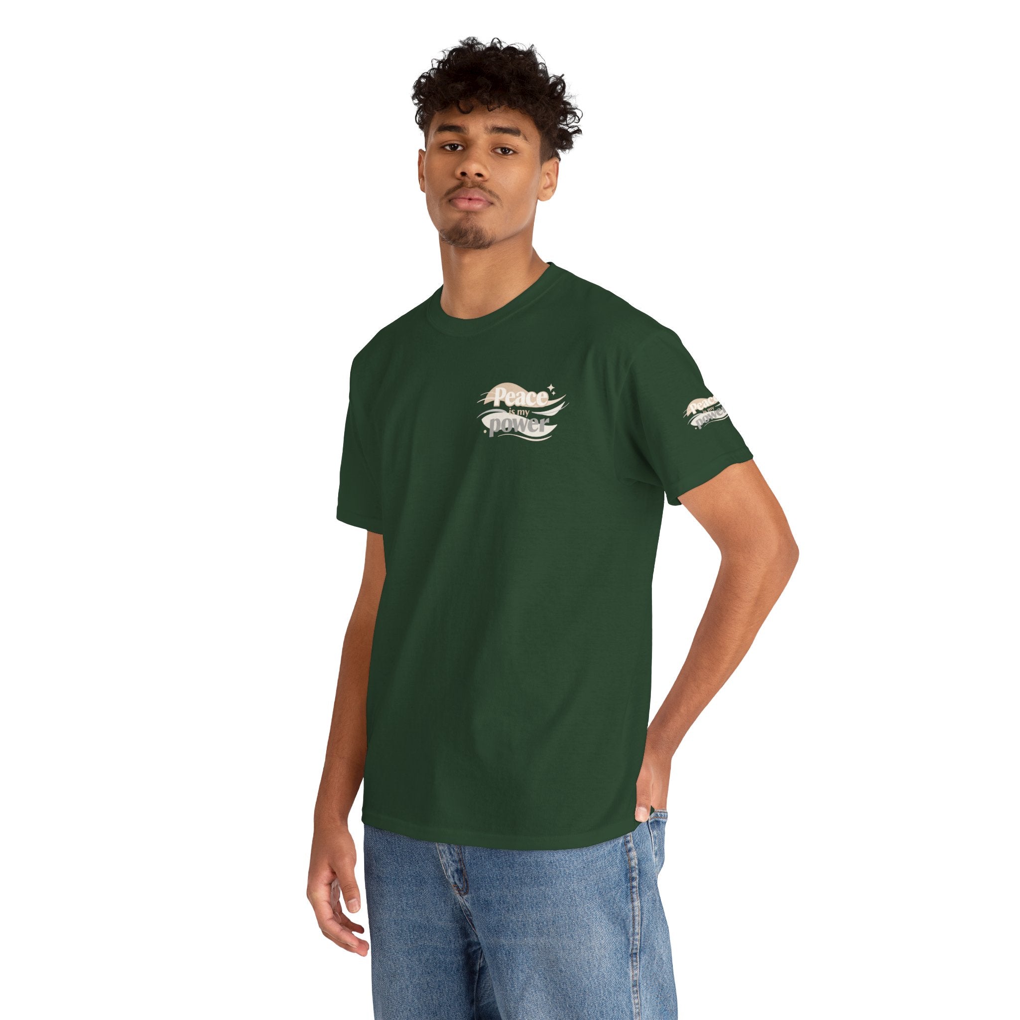 Power Mountain Tee — Minimal Retro Nature Graphic T-Shirt
