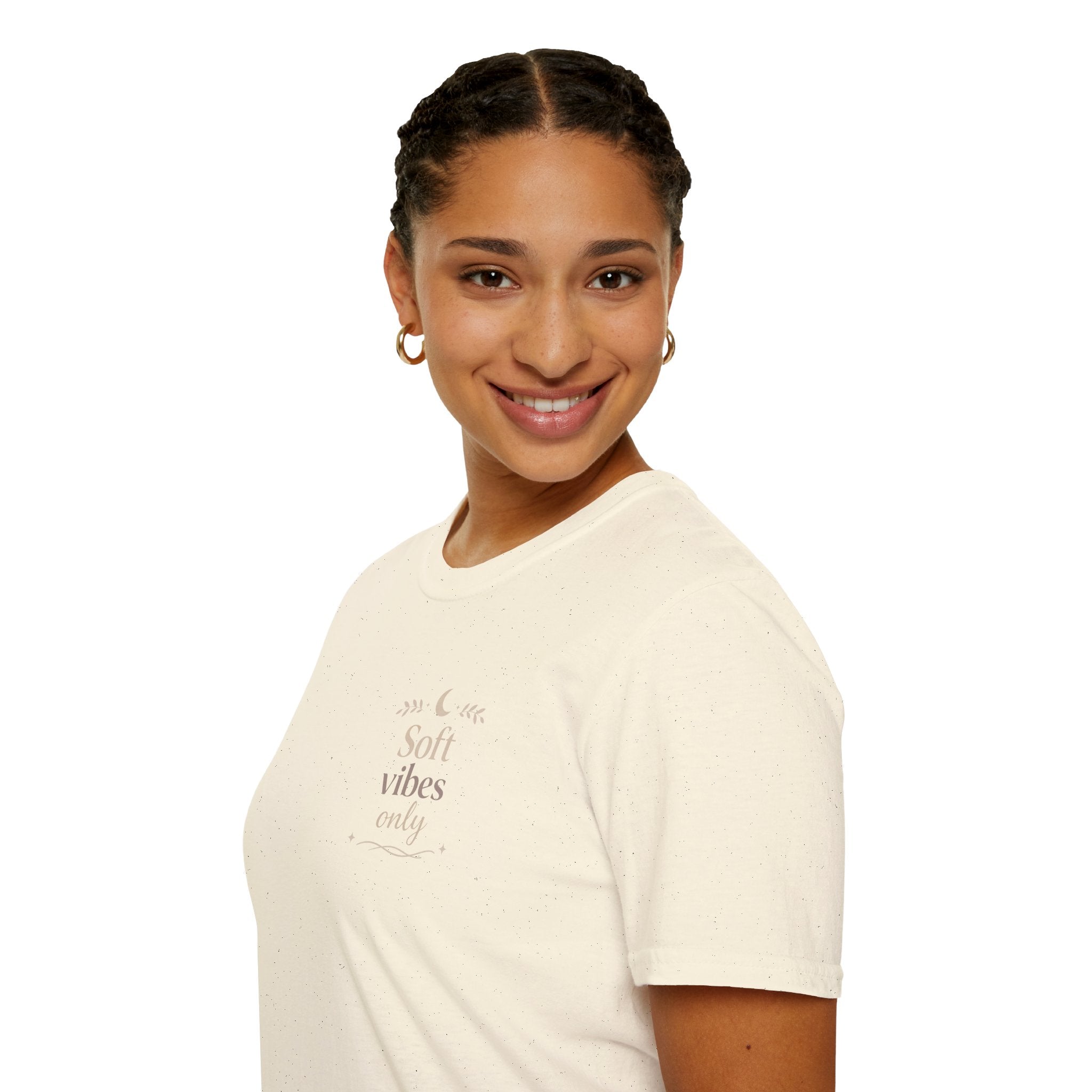 Soft Vibes Only T‑Shirt — Minimal Positive Quote Tee