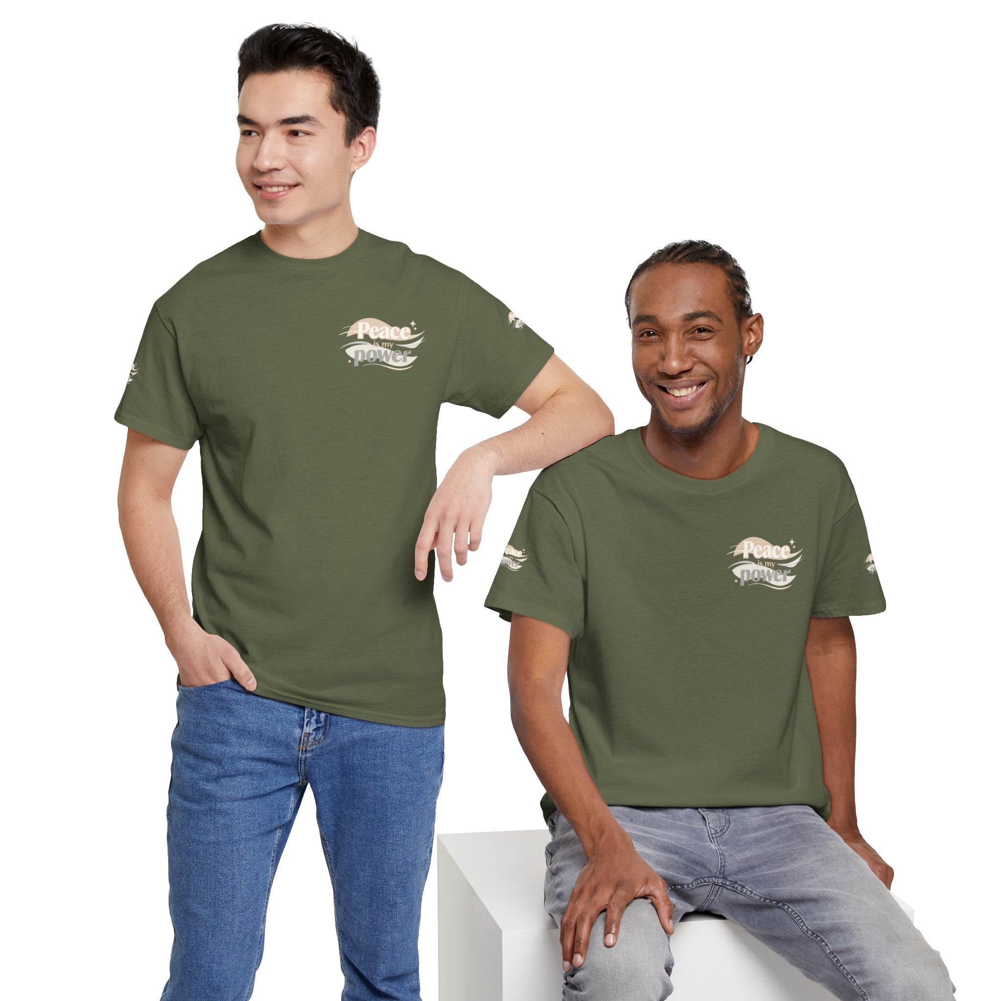 Power Mountain Tee — Minimal Retro Nature Graphic T-Shirt