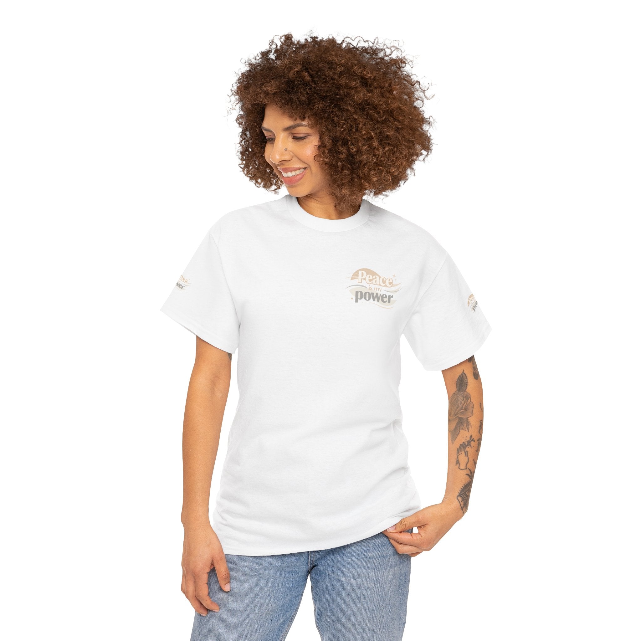 Power Mountain Tee — Minimal Retro Nature Graphic T-Shirt