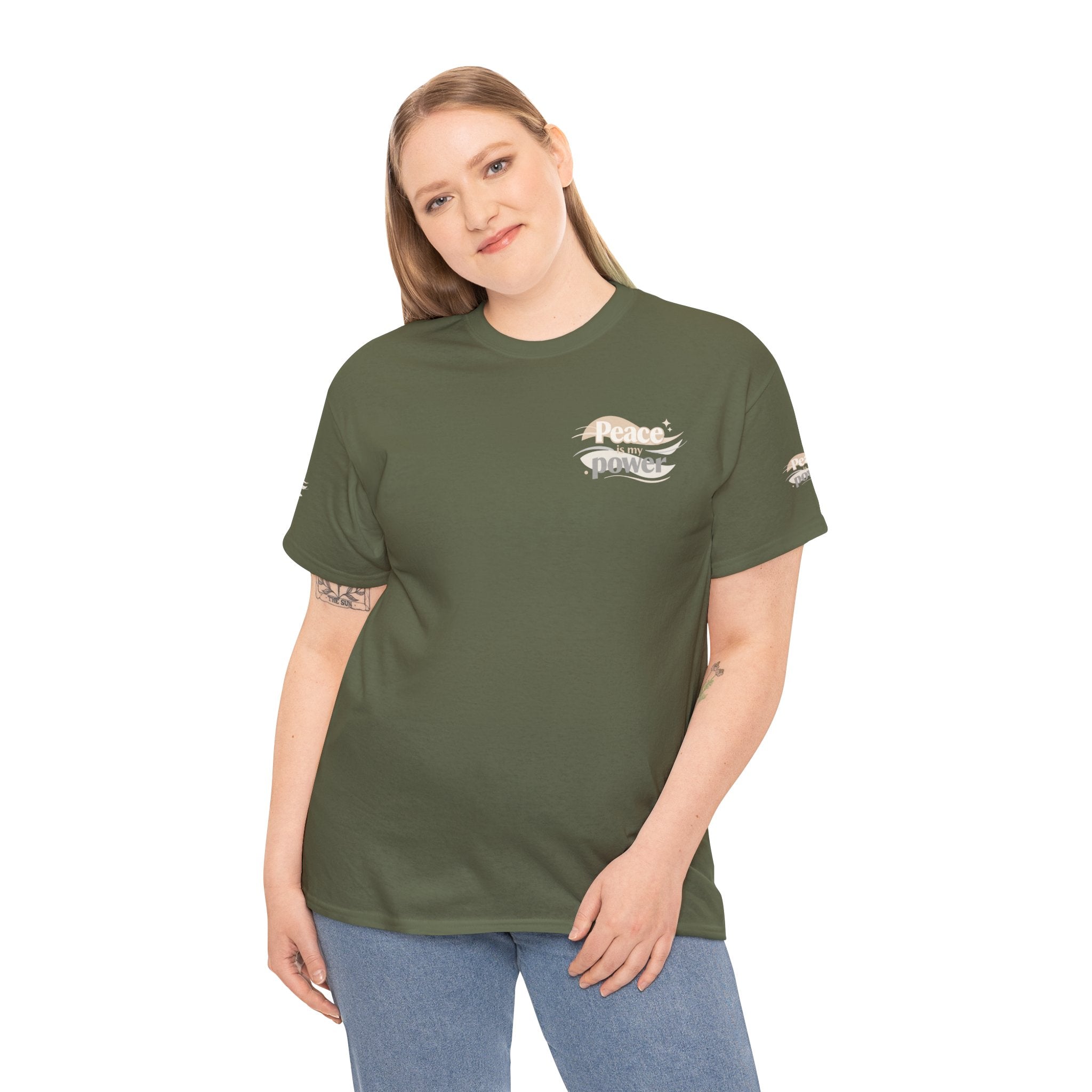 Power Mountain Tee — Minimal Retro Nature Graphic T-Shirt