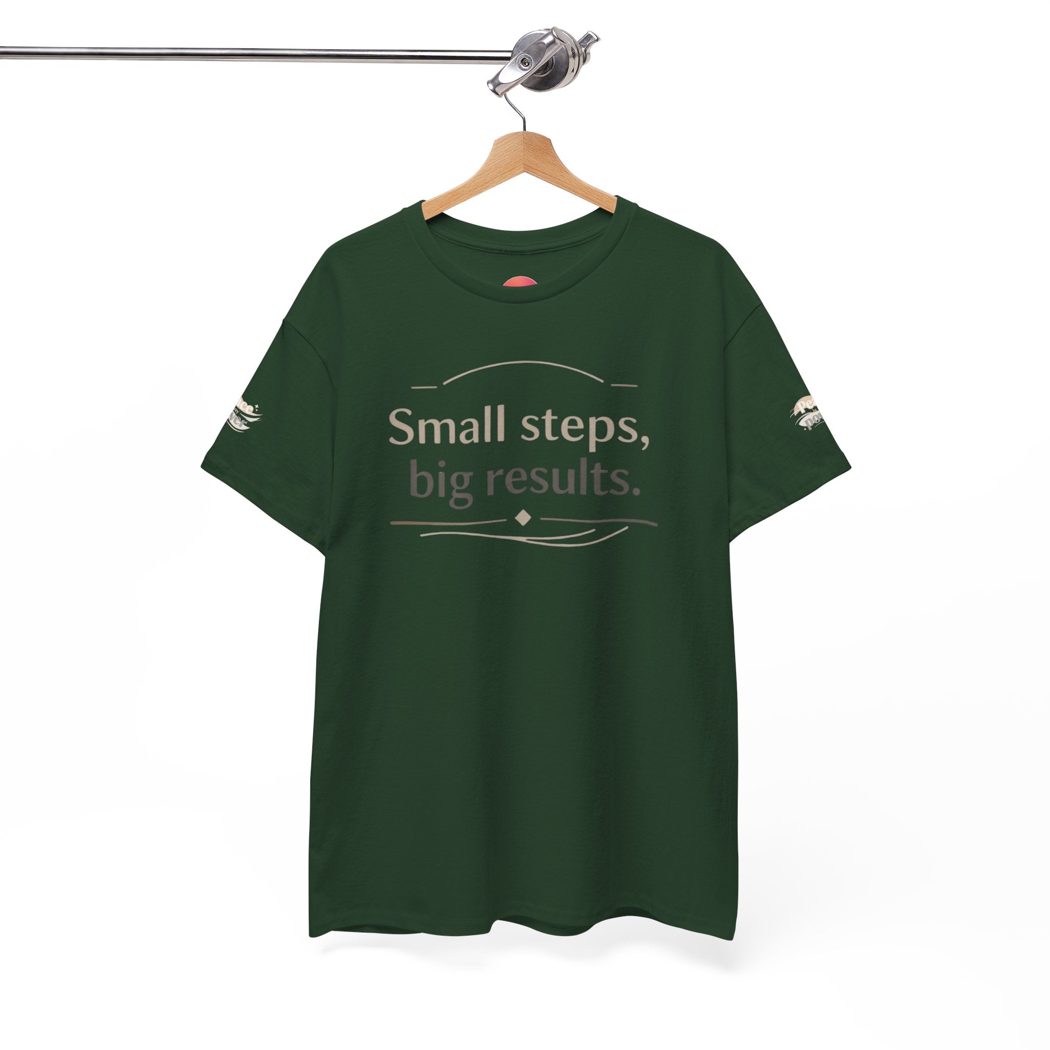 Motivational Tee — "Small steps, big results." Inspirational Cotton Shirt