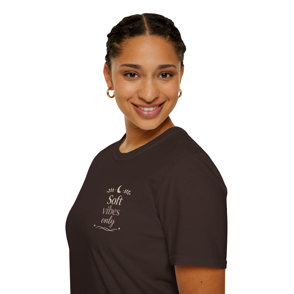 Soft Vibes Only T‑Shirt — Minimal Positive Quote Tee