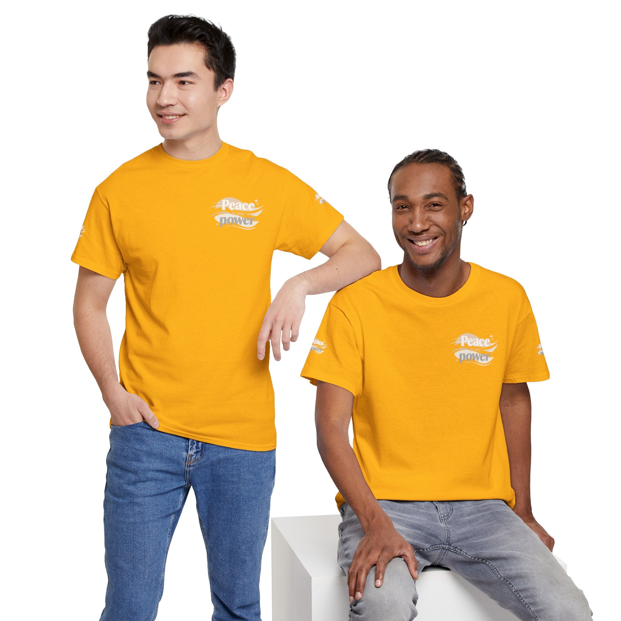 Power Mountain Tee — Minimal Retro Nature Graphic T-Shirt