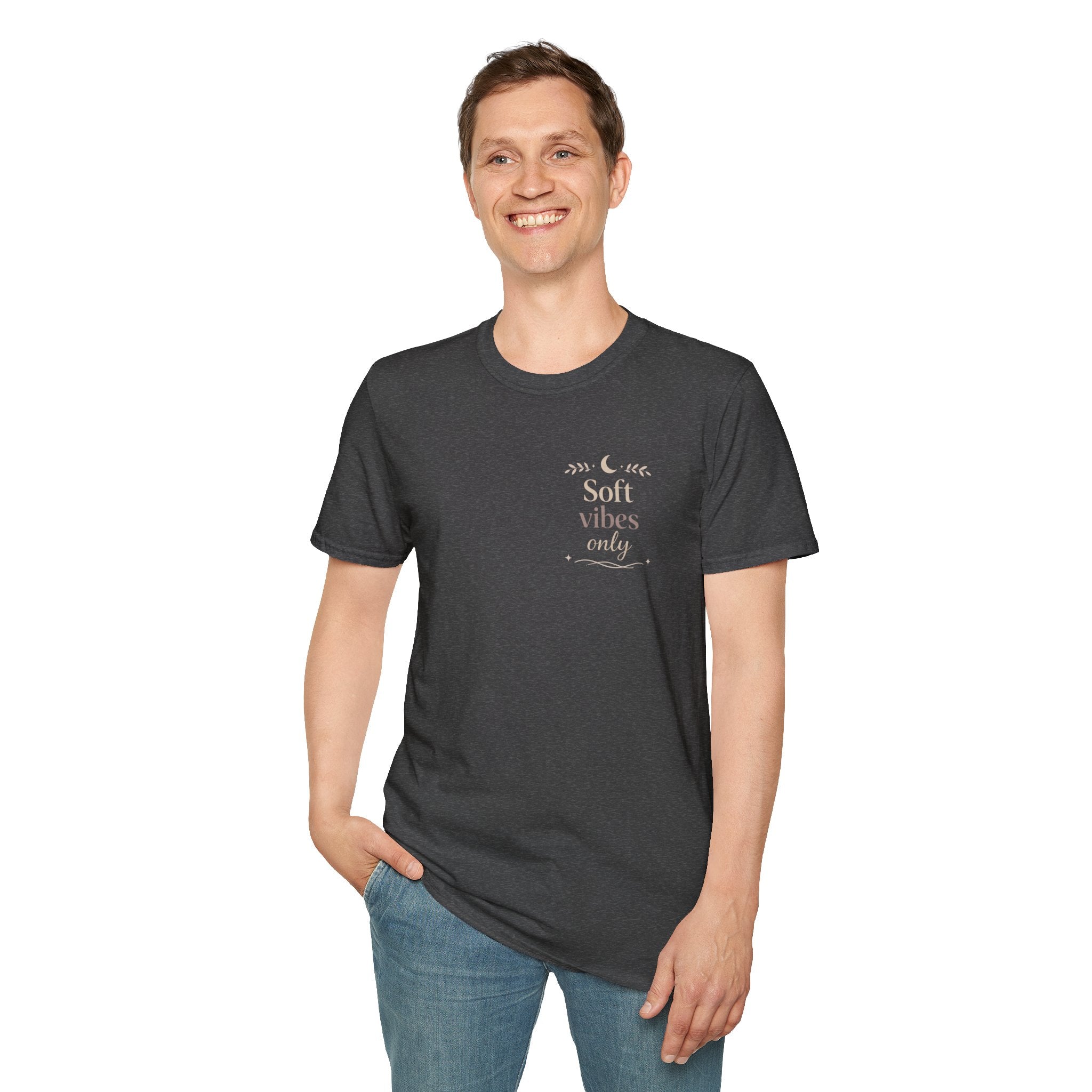 Soft Vibes Only T‑Shirt — Minimal Positive Quote Tee