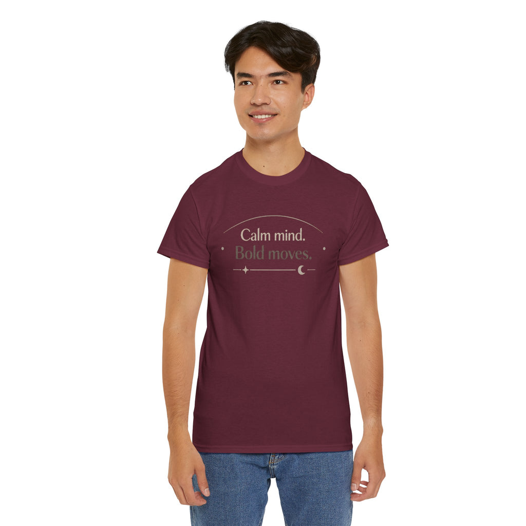 Calm Mind, Bold Moves Tee — Inspirational Minimalist Graphic T-Shirt I RoRi's Ideas