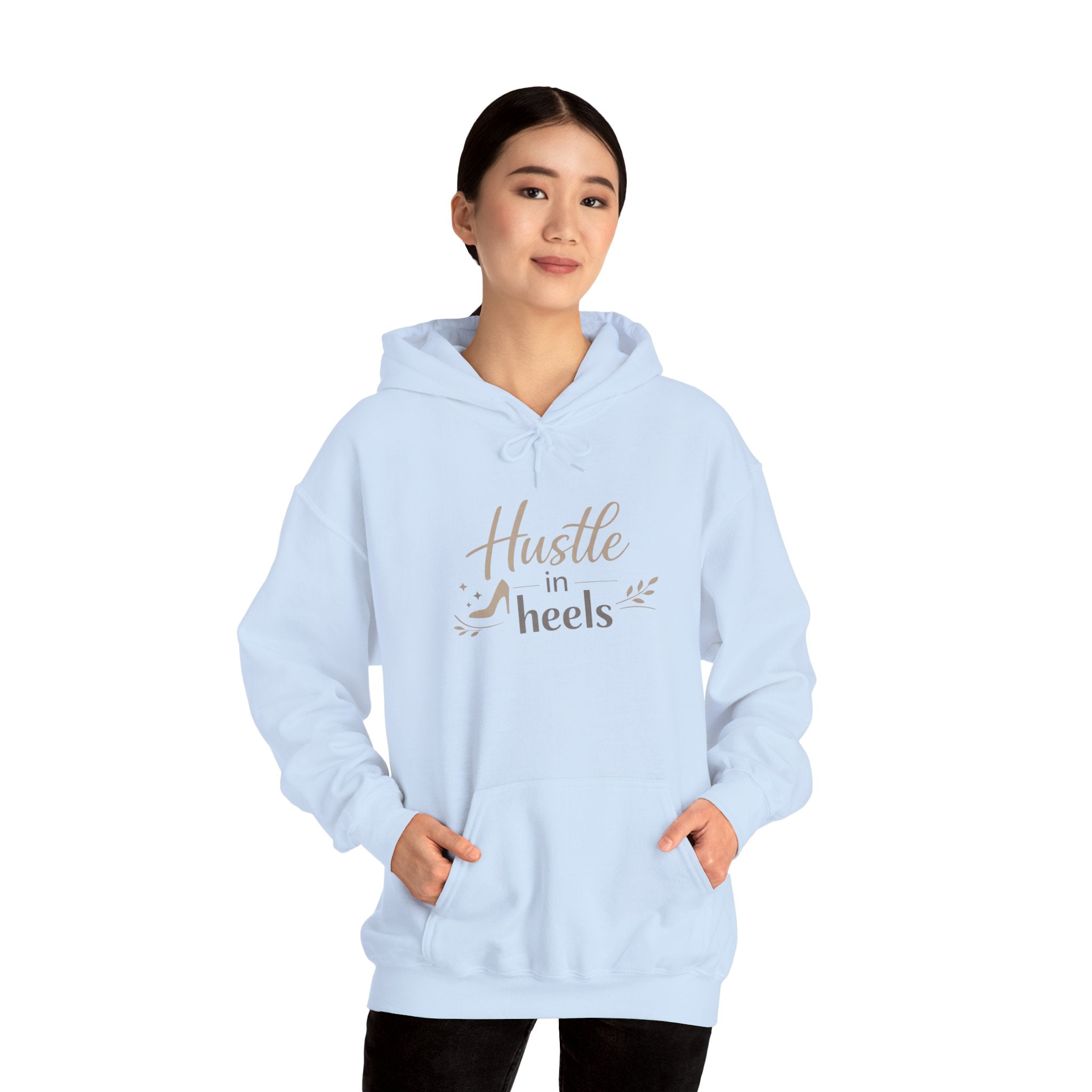 Hustle in Heels Hoodie — Motivational Women’s Graphic Hooded Sweatshirt | RoRi’s Ideas