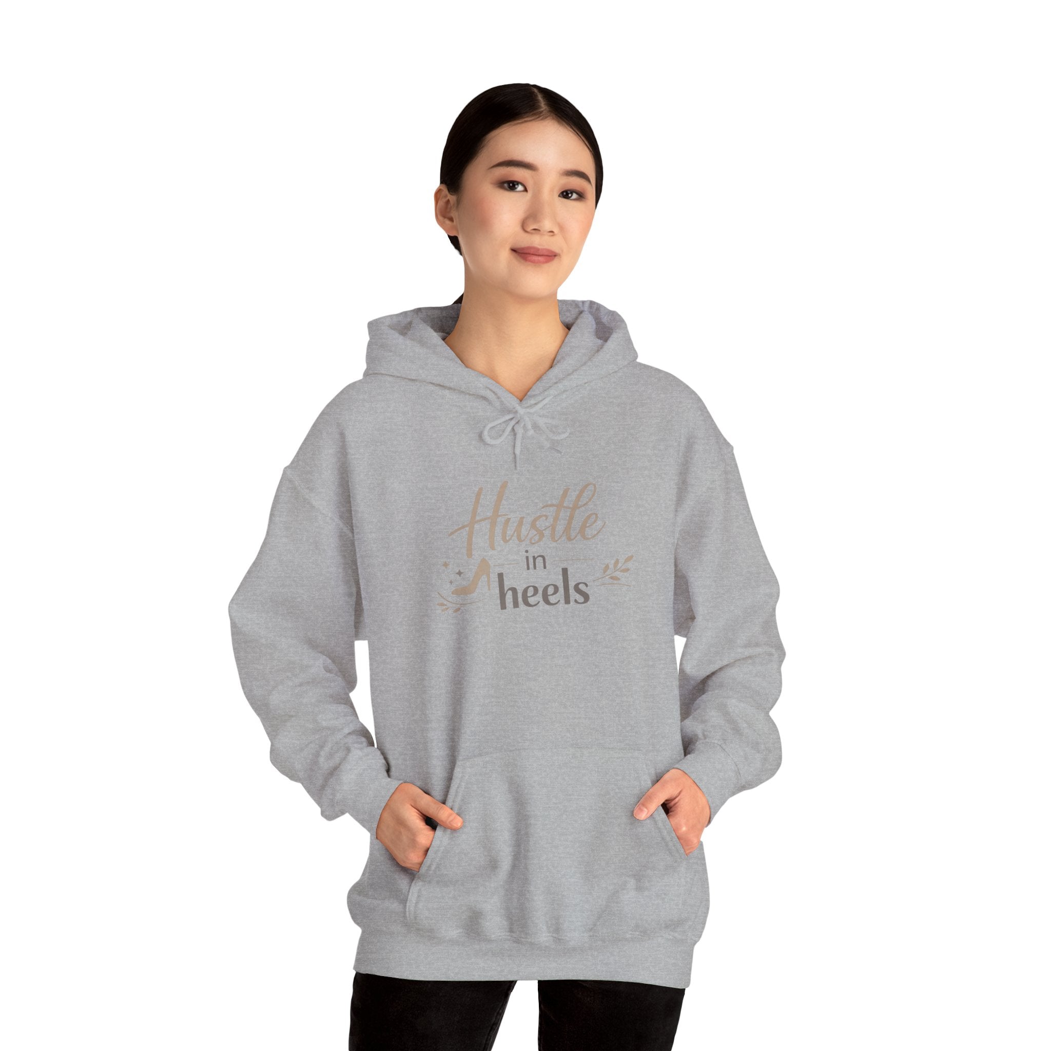 Hustle in Heels Hoodie — Motivational Women’s Graphic Hooded Sweatshirt | RoRi’s Ideas