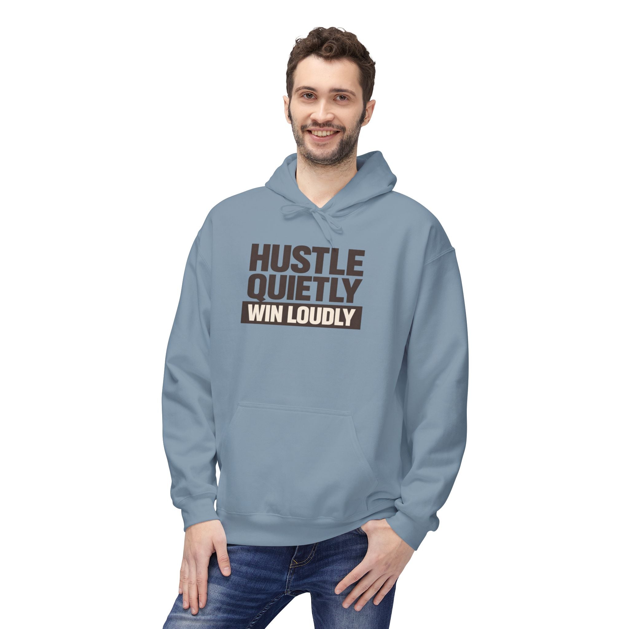 Hustle Quietly, Win Loudly Hoodie — Motivational Pullover | RoRi’s Ideas