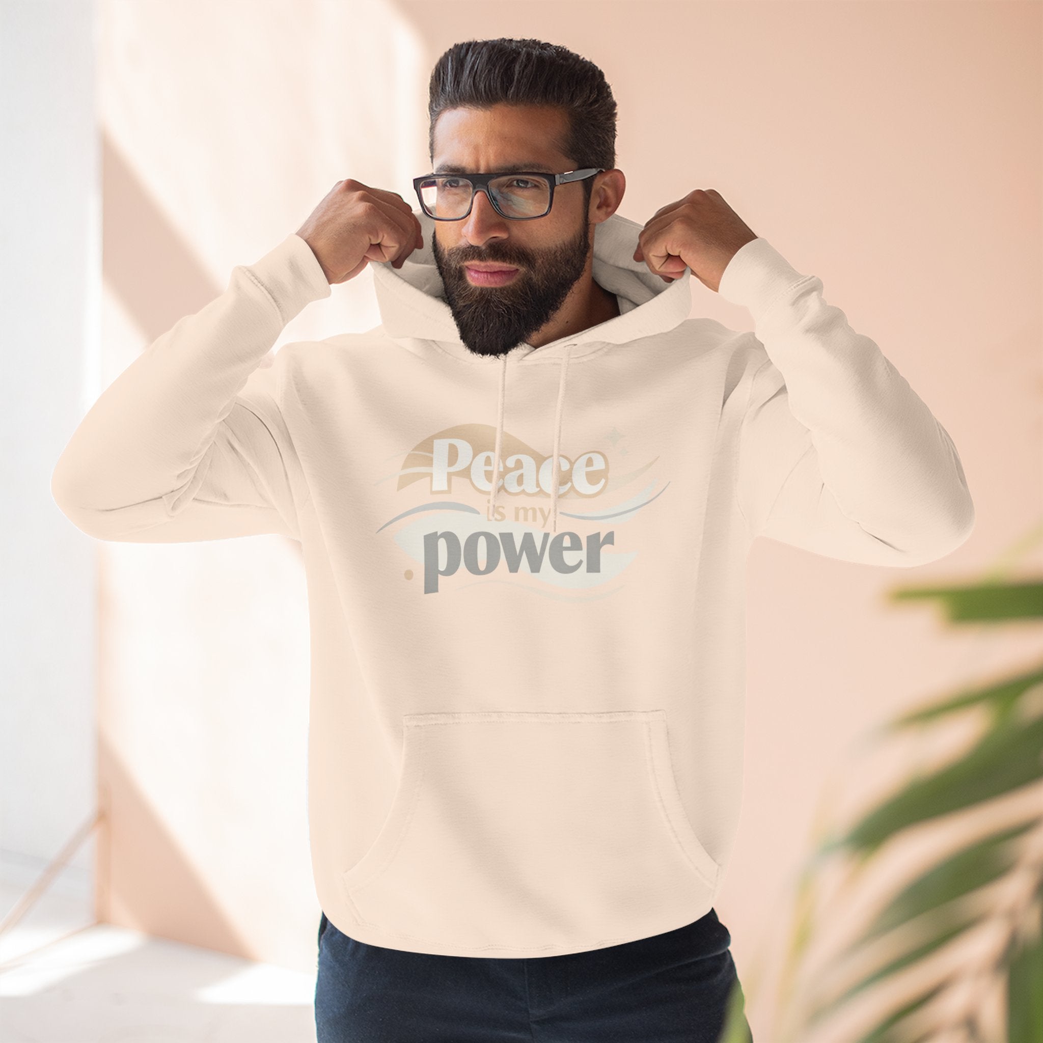 Peace Is My Power Hoodie — Retro Neutral Graphic Fleece Pullover| RoRi’s Ideas
