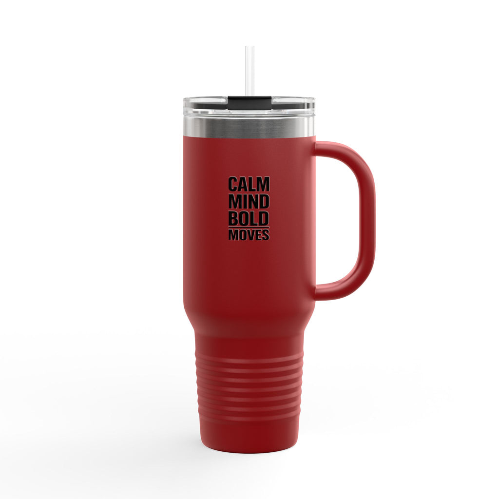 40oz Insulated Travel Mug - 'Calm Mind, Bold Moves' Stainless Steel Tumbler I RoRi's Ideas