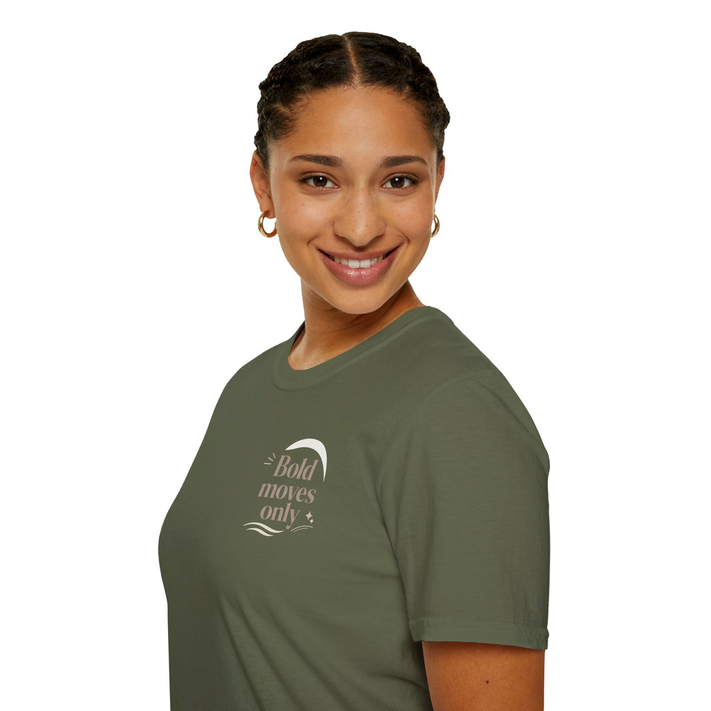 Motivational 'Bold Moves Only' T-Shirt — Minimalist Inspirational Tee